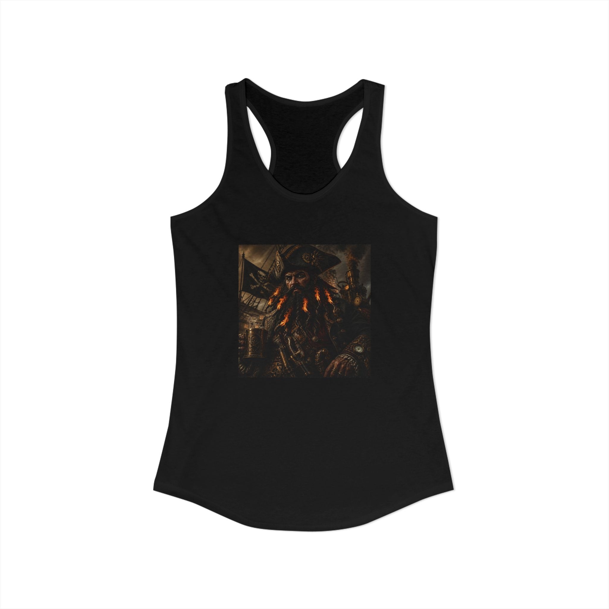 Women's Ideal Racerback Tank -  Steam punk Black Beard-Pirate