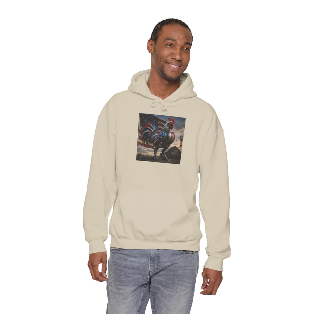 Rooster Art Hoodie — Vintage Rooster Illustration Pullover