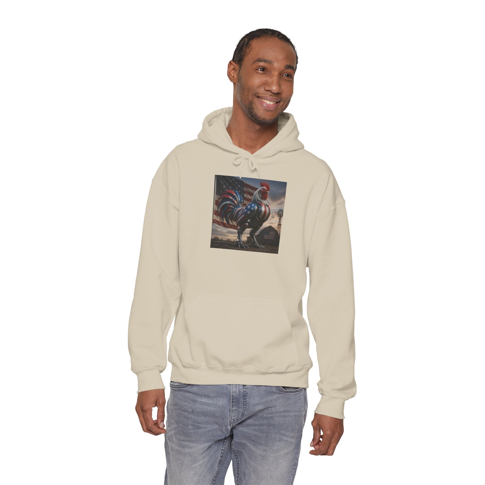 Rooster Art Hoodie — Vintage Rooster Illustration Pullover