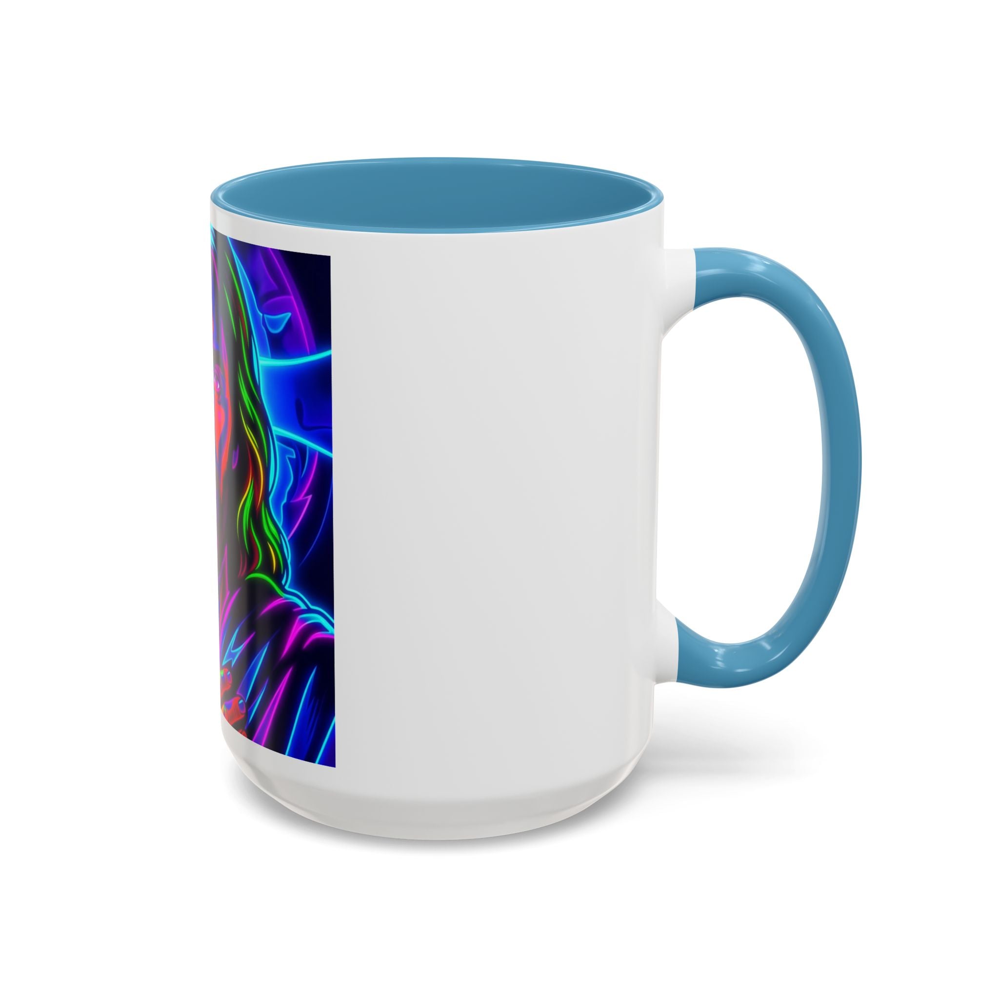 Neon Jesus Accent Coffee Mug – Vibrant Spiritual Art 11oz/15oz