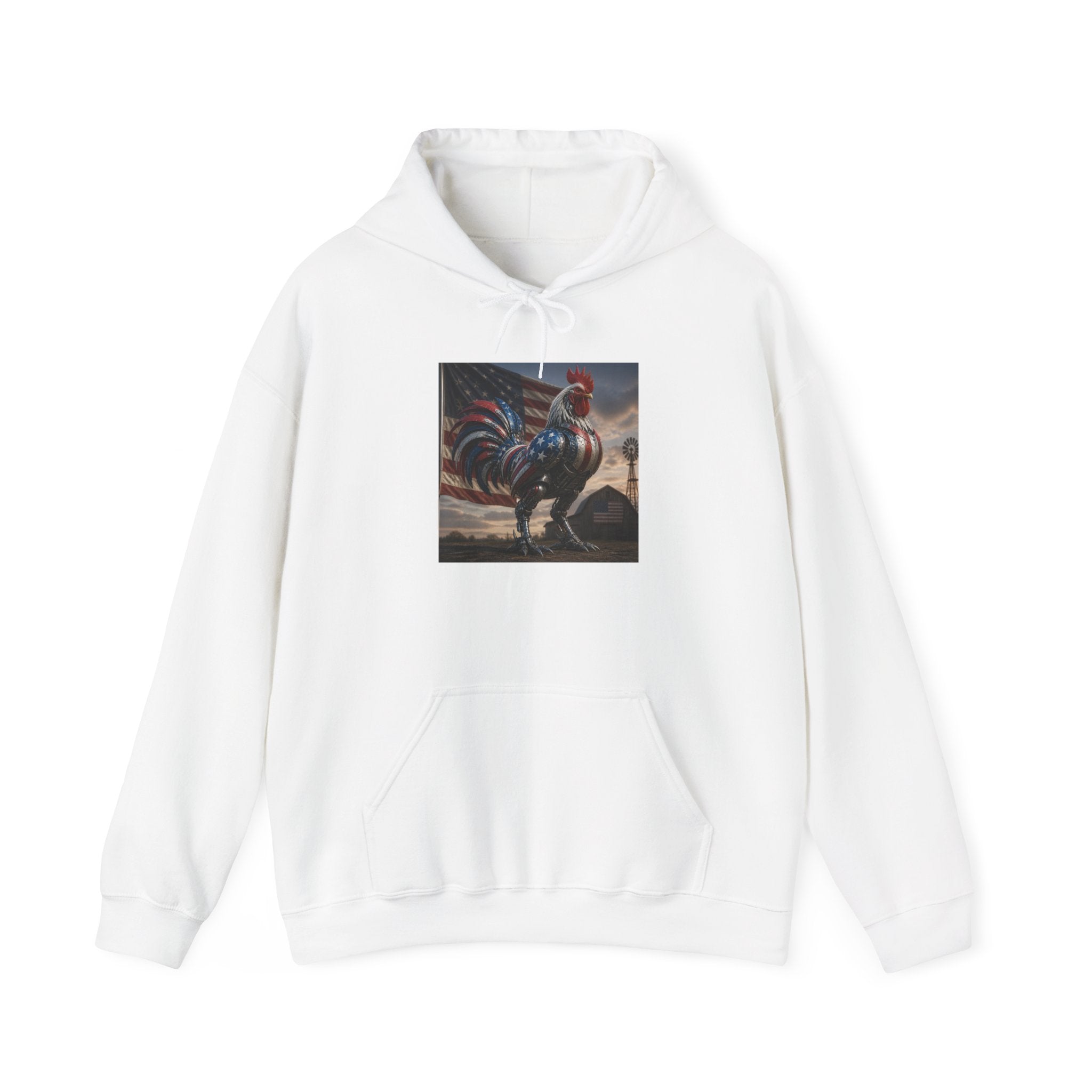 Rooster Art Hoodie — Vintage Rooster Illustration Pullover