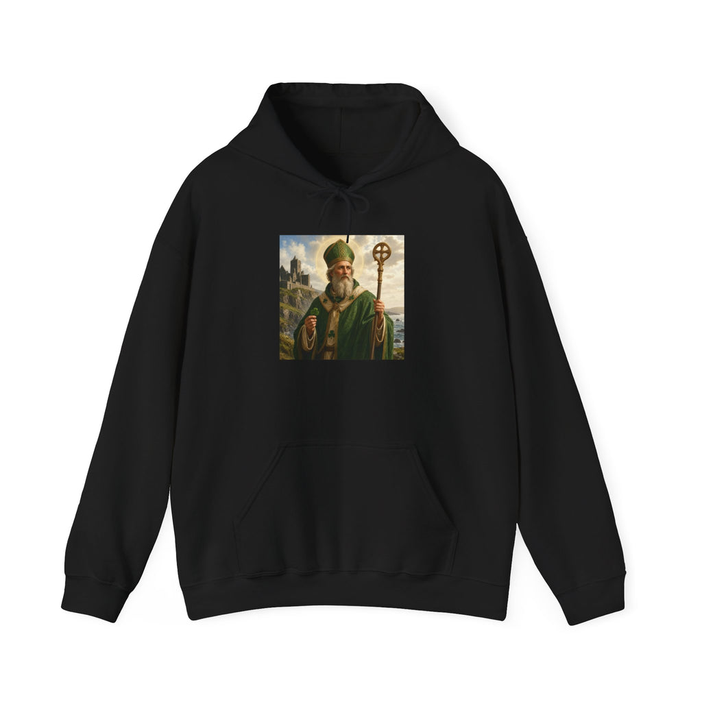 Saint Patrick Hoodie – Vintage Celtic Saint Illustration Pullover