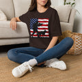 Patriotic K9 Handler T-Shirt — American Flag Soldier with Dog Graphic