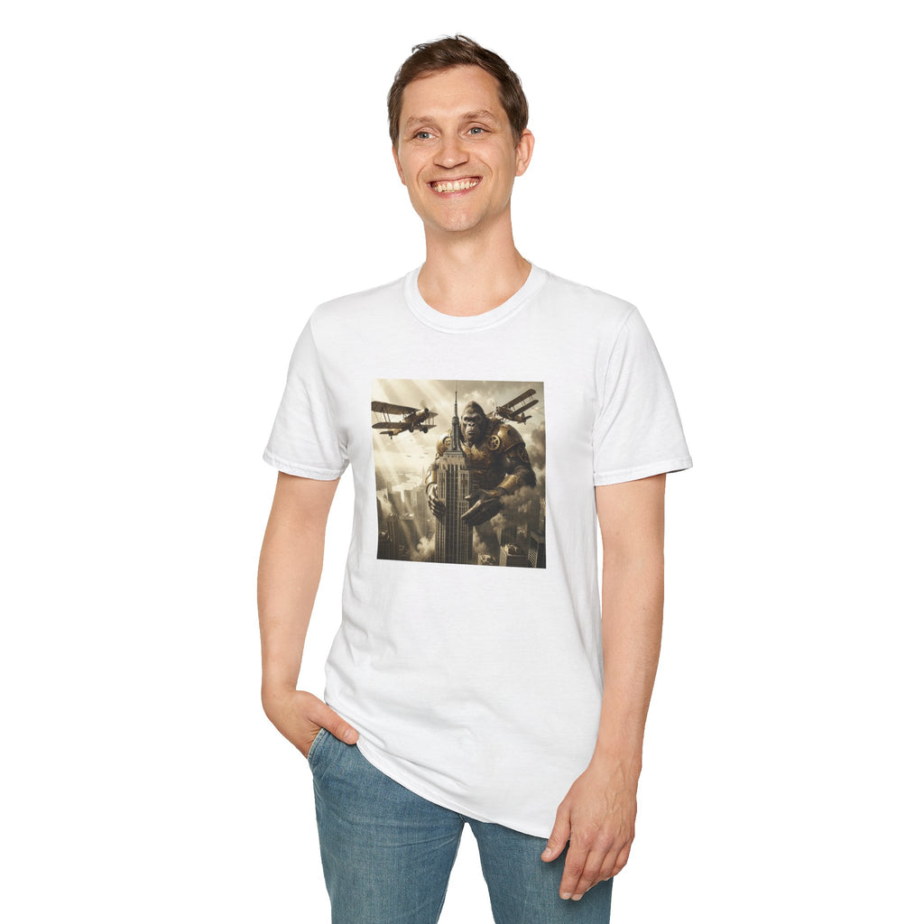 King Kong Cityscape T-Shirt — Vintage Ape vs Biplanes Graphic Tee