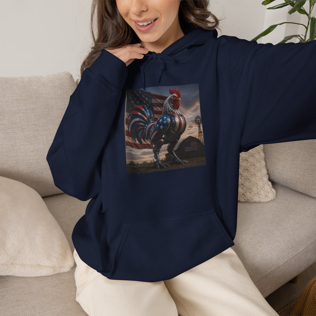 Rooster Art Hoodie — Vintage Rooster Illustration Pullover