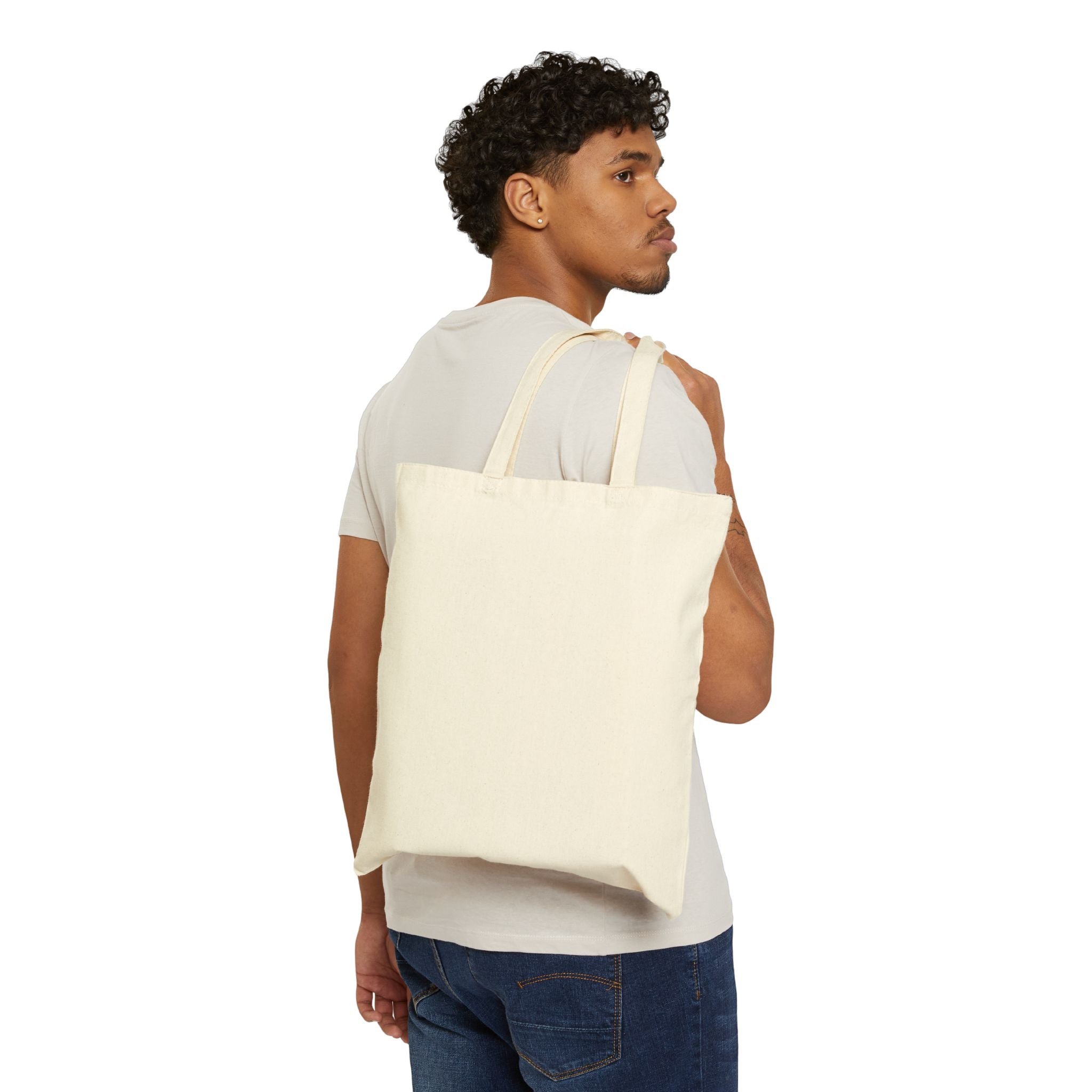 Canvas Tote Bag — Vibrant Neon Jesus Portrait Eco Shopper
