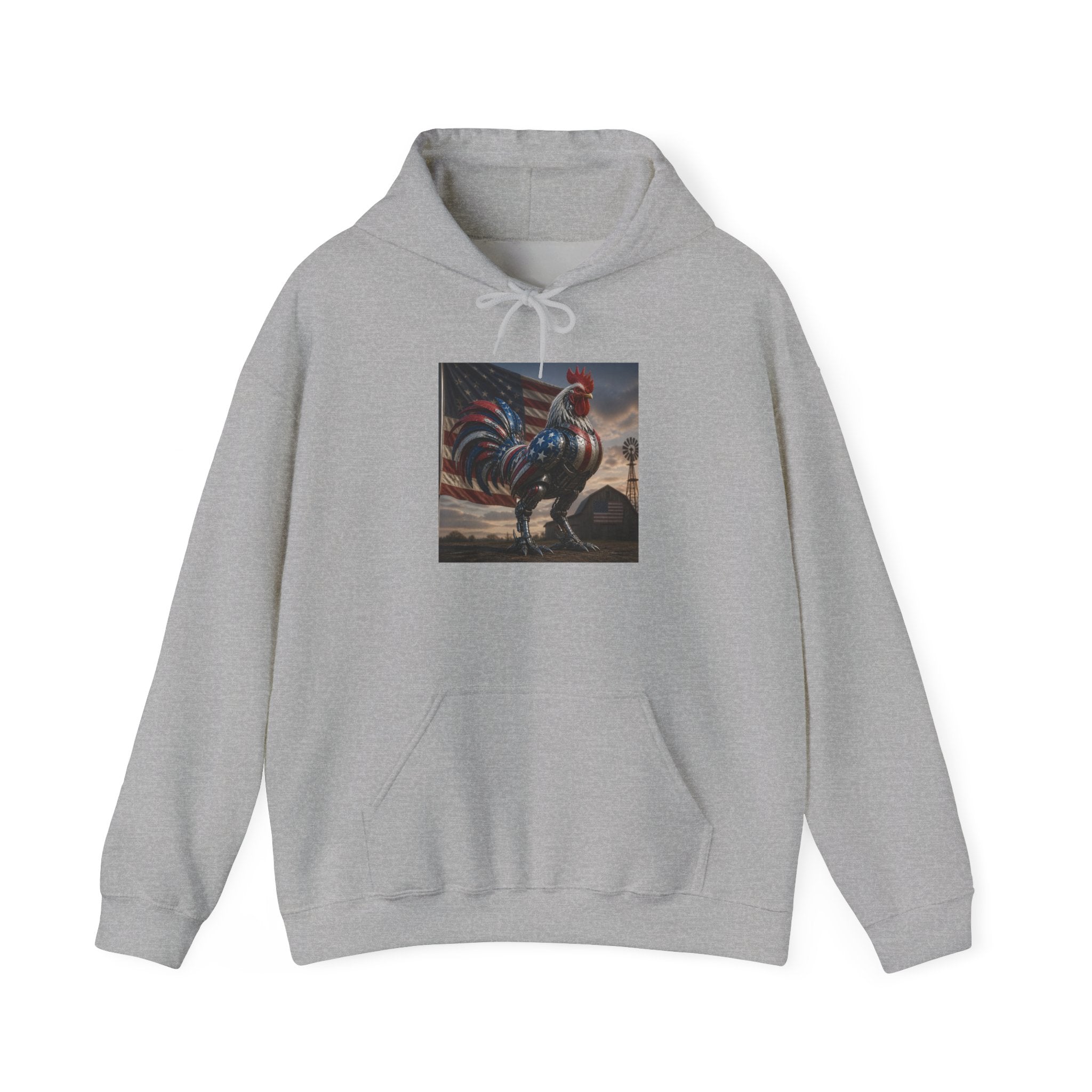 Rooster Art Hoodie — Vintage Rooster Illustration Pullover