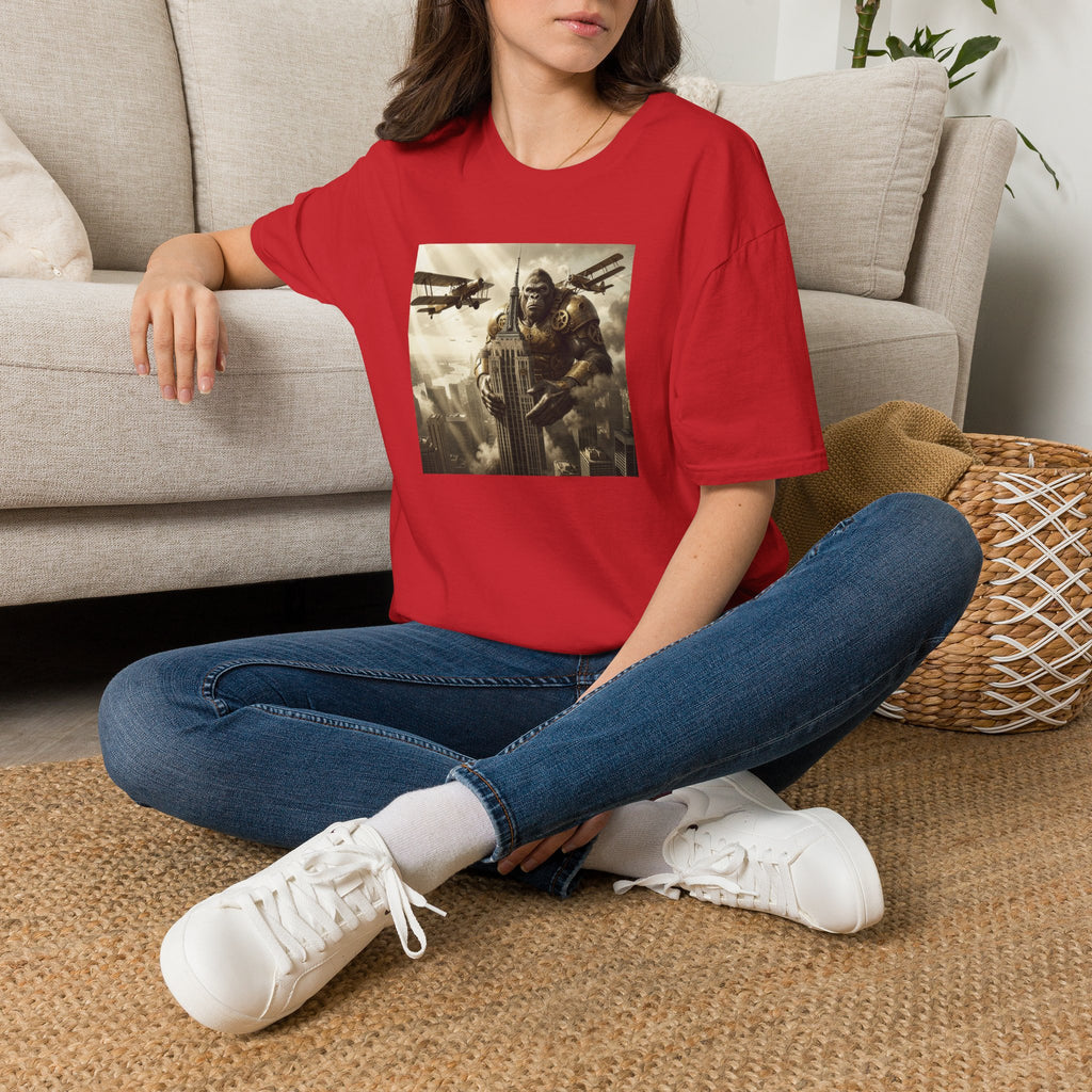 King Kong Cityscape T-Shirt — Vintage Ape vs Biplanes Graphic Tee
