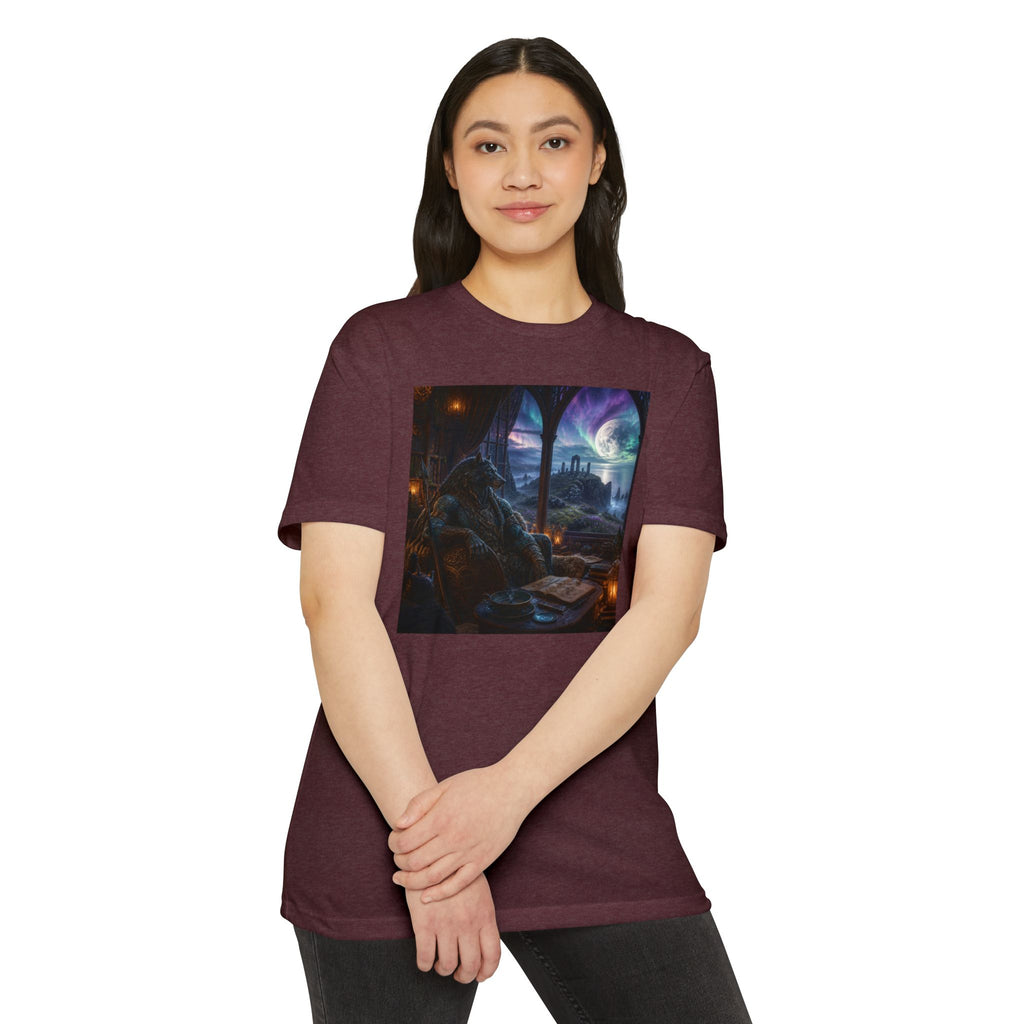 Fantasy Mage Scene T‑Shirt — Celtic Mystical Wizardry Night Graphic Tee