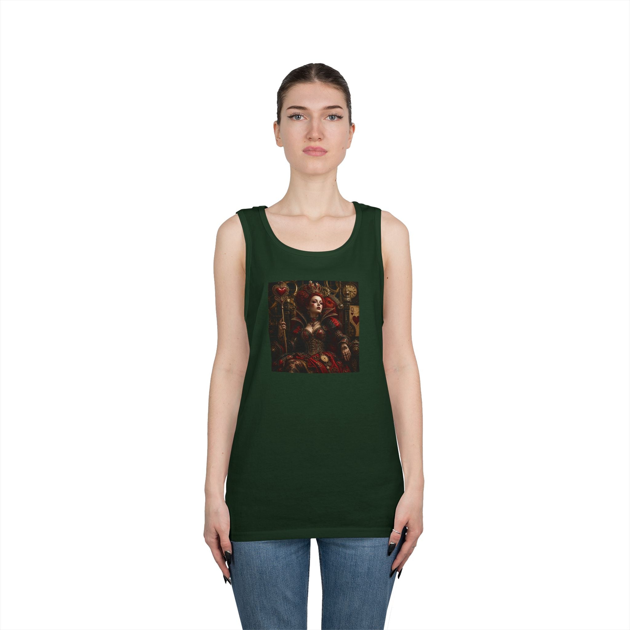 Renaissance Steampunk Art Tank Top — Gothic Queen Portrait Graphic Tank