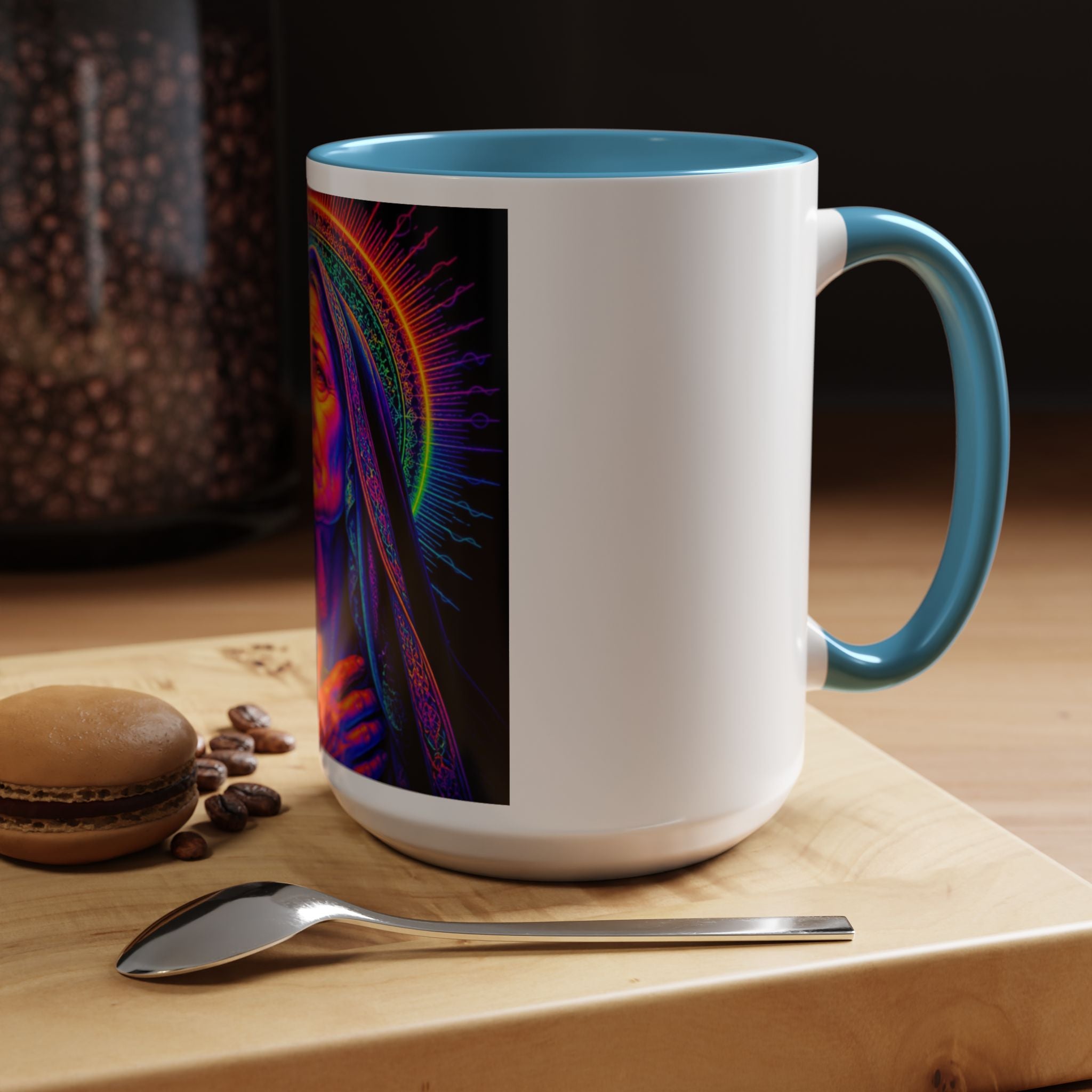 Neon Madonna Accent Coffee Mug - Vibrant Religious Art 11/15oz