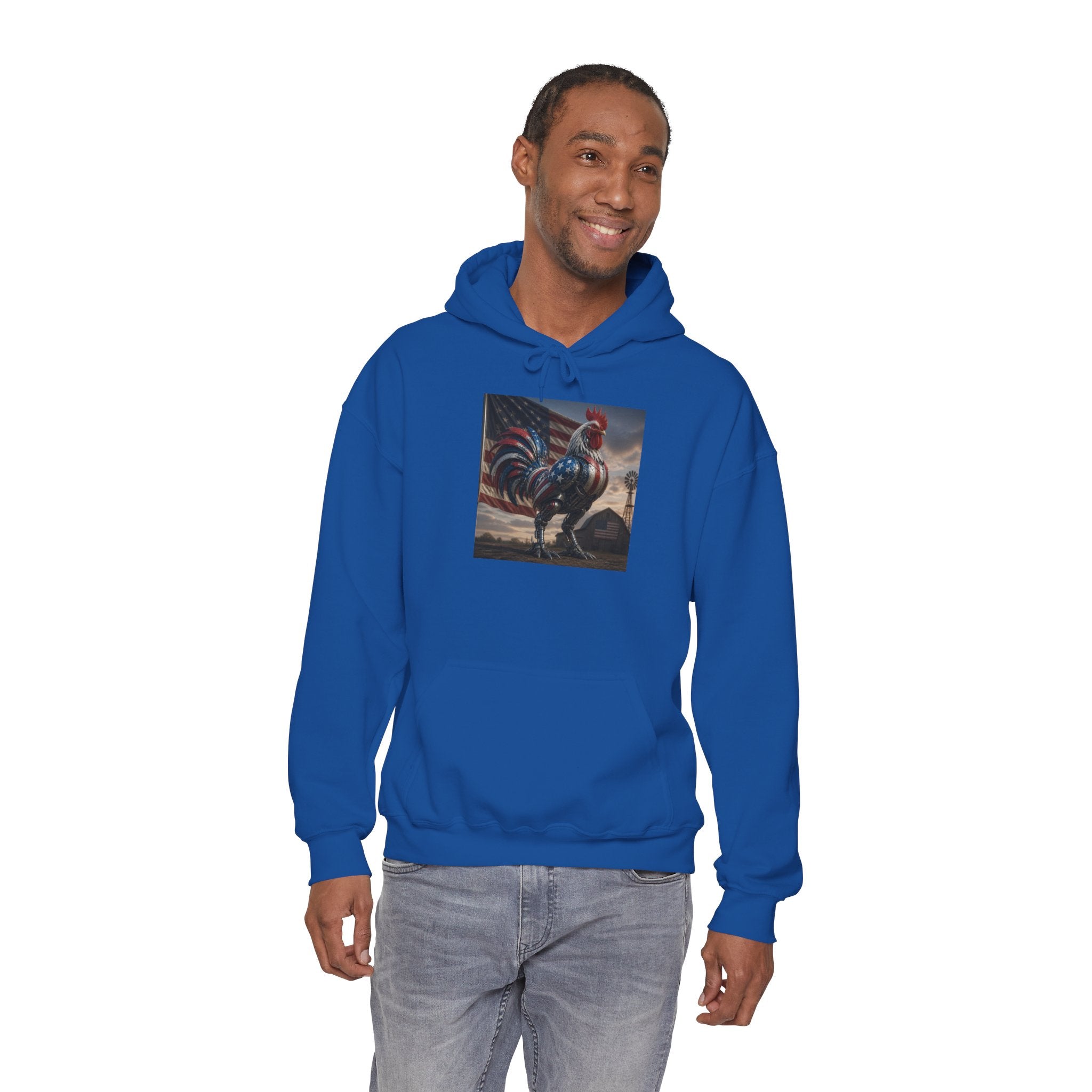 Rooster Art Hoodie — Vintage Rooster Illustration Pullover