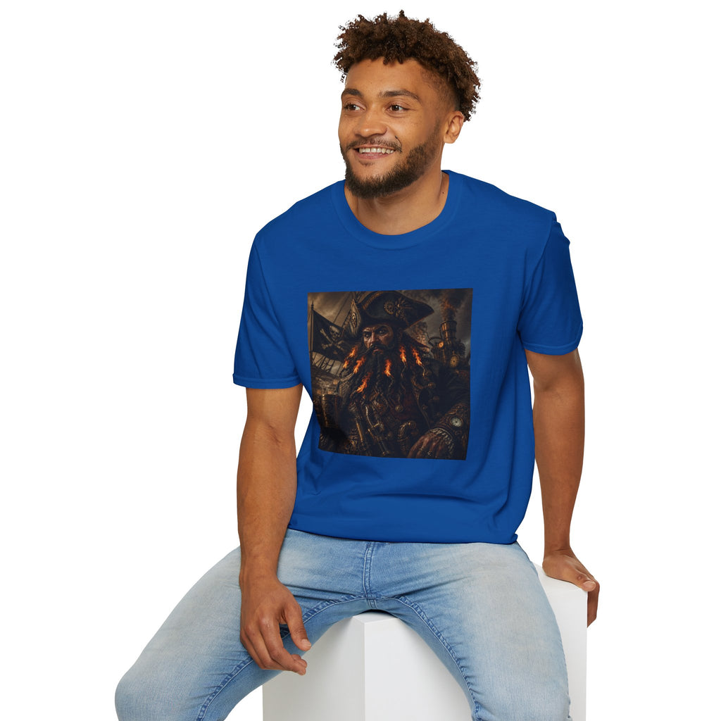 Steampunk Pirate Captain Graphic Tee — Blackbeard-Inspired Nautical Vintage T-Shirt