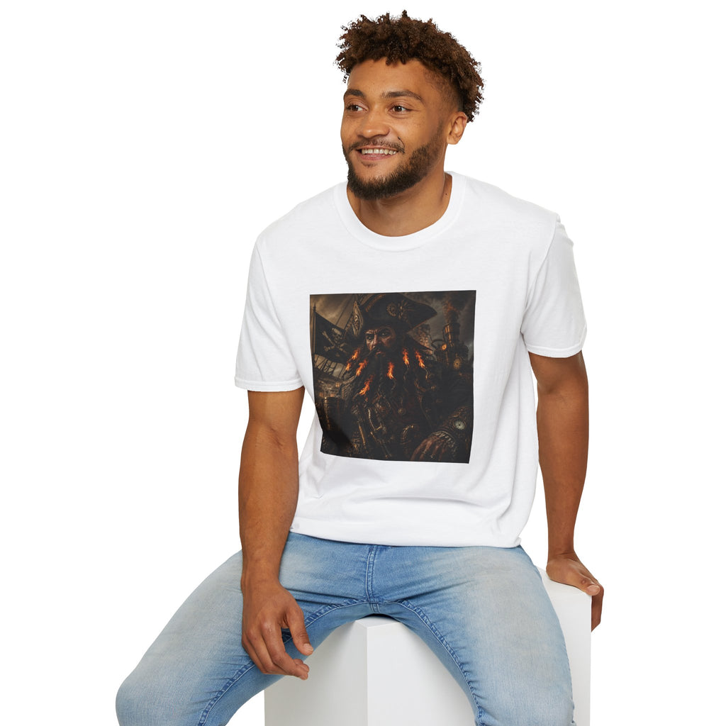 Steampunk Pirate Captain Graphic Tee — Blackbeard-Inspired Nautical Vintage T-Shirt