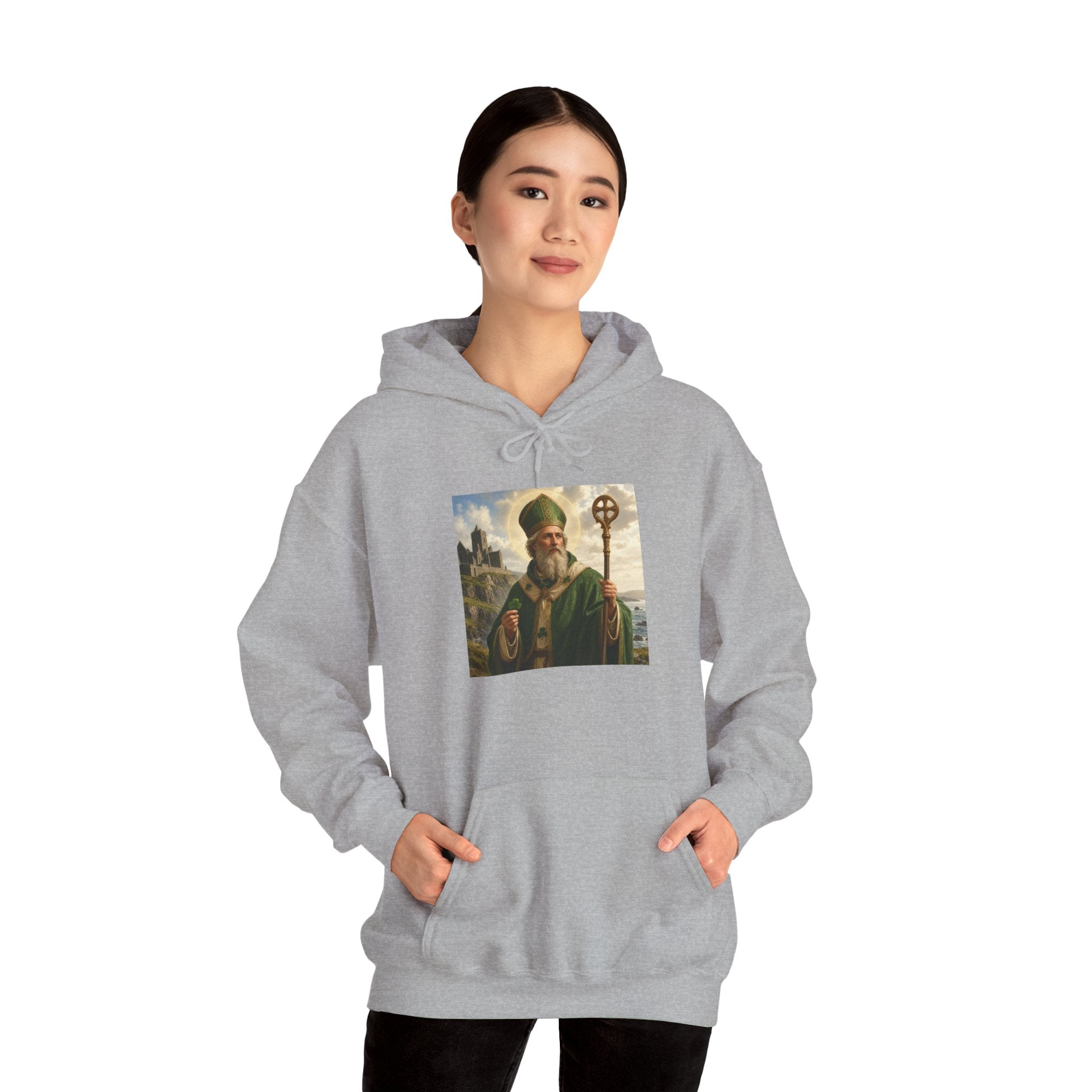 Saint Patrick Hoodie – Vintage Celtic Saint Illustration Pullover