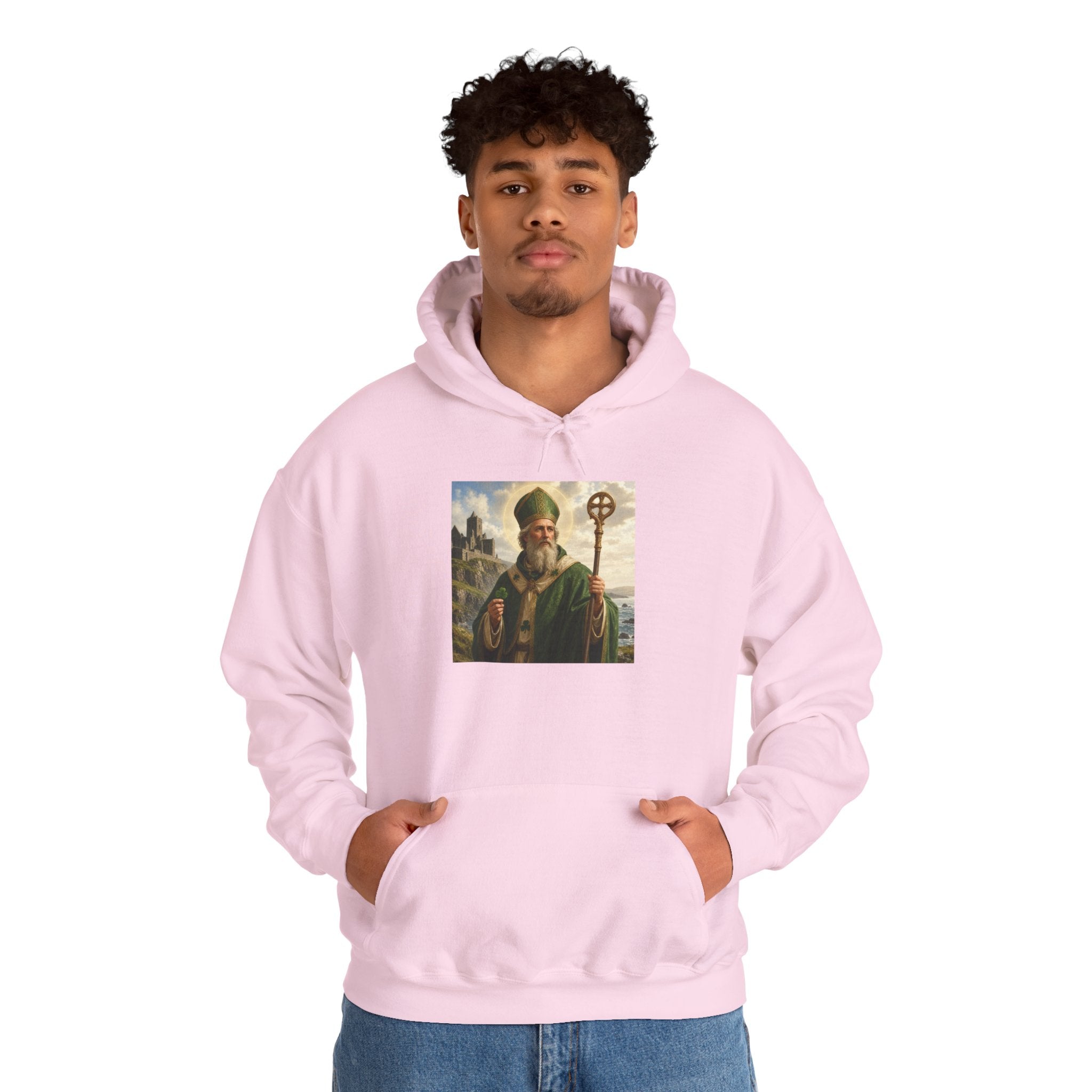 Saint Patrick Hoodie – Vintage Celtic Saint Illustration Pullover