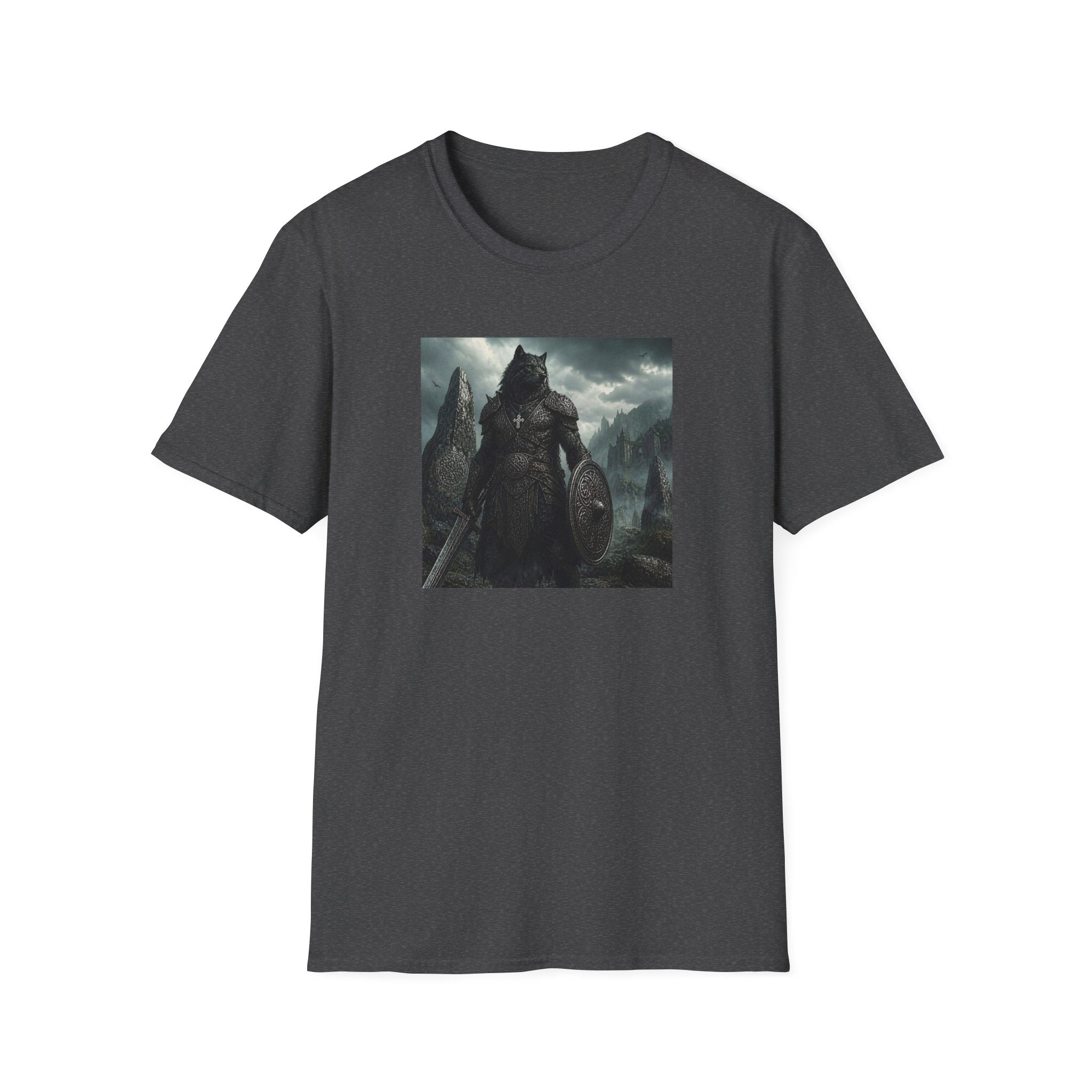 Celtic Wolf Warrior T-Shirt — Dark Fantasy Viking Wolf Knight Graphic Tee