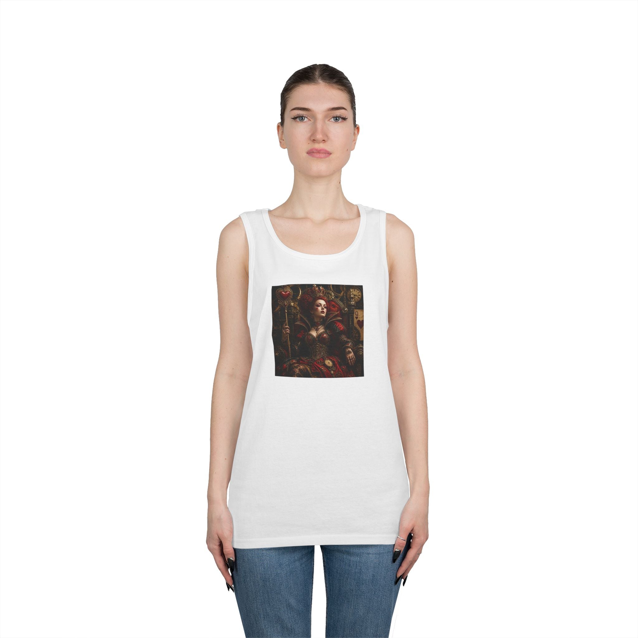 Renaissance Steampunk Art Tank Top — Gothic Queen Portrait Graphic Tank