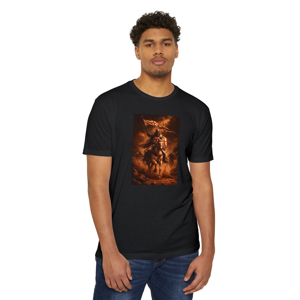 Knight on Horseback Graphic T-Shirt — Medieval Warrior Illustration Tee