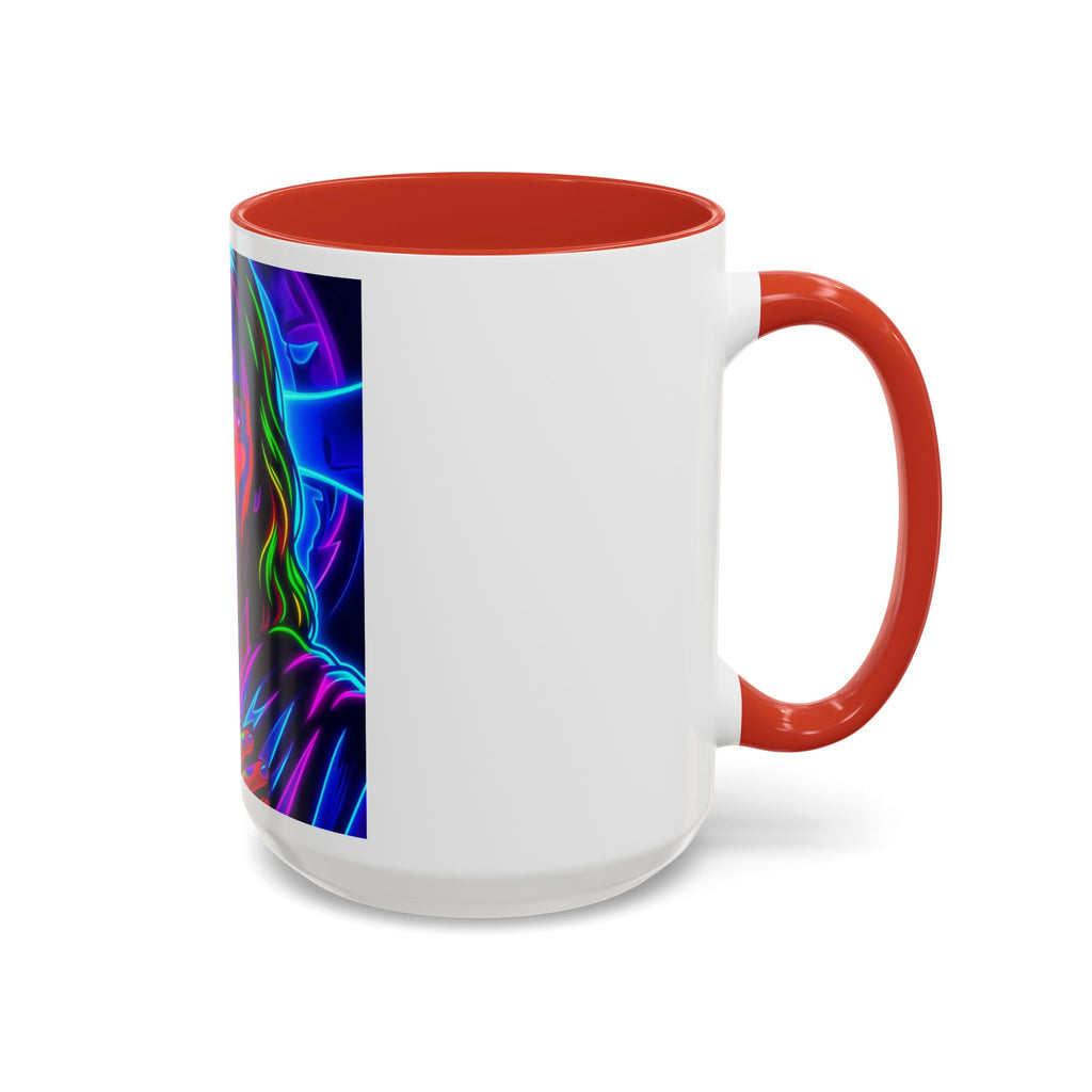 Neon Jesus Accent Coffee Mug – Vibrant Spiritual Art 11oz/15oz