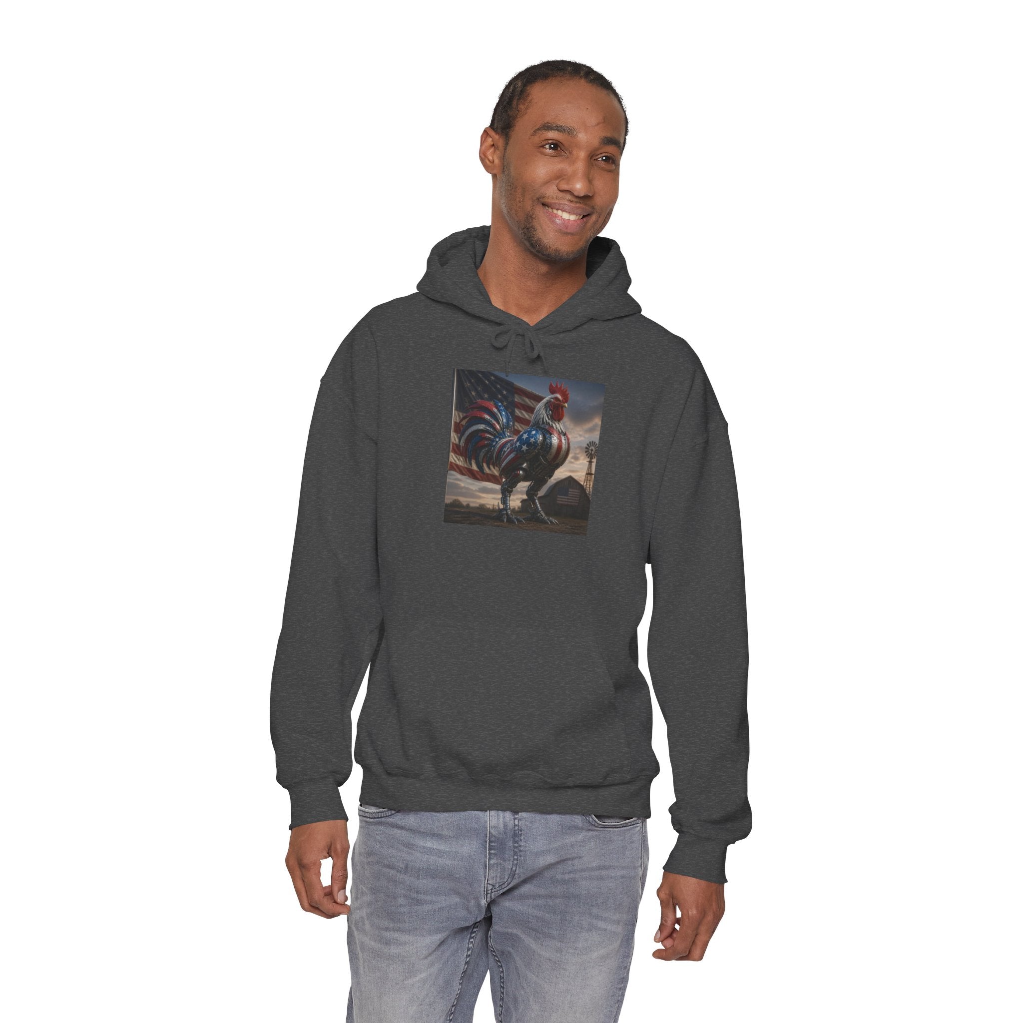 Rooster Art Hoodie — Vintage Rooster Illustration Pullover