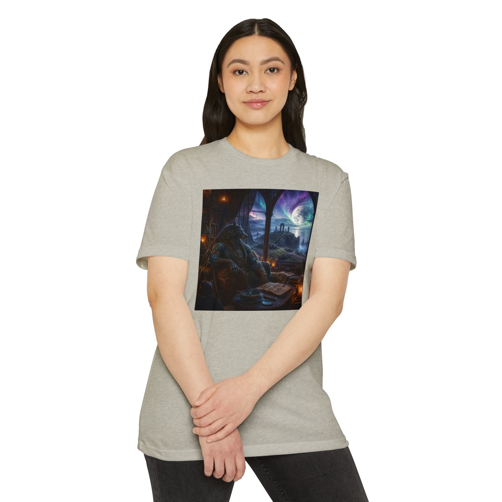 Fantasy Mage Scene T‑Shirt — Celtic Mystical Wizardry Night Graphic Tee