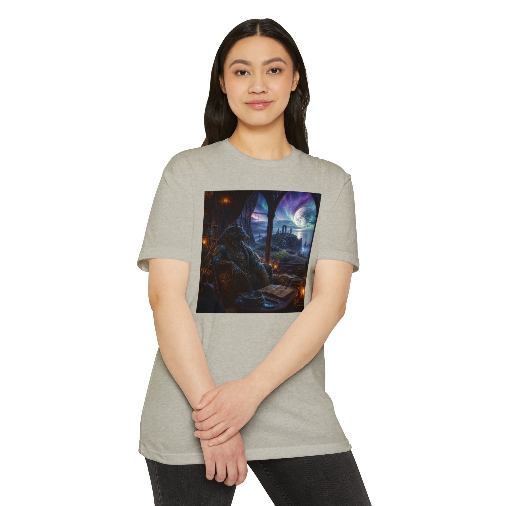 Fantasy Mage Scene T‑Shirt — Celtic Mystical Wizardry Night Graphic Tee