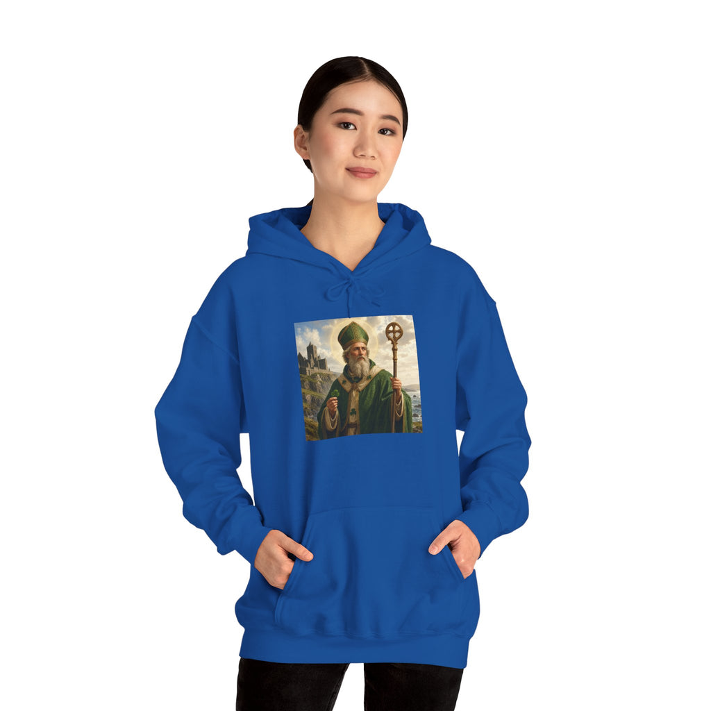 Saint Patrick Hoodie – Vintage Celtic Saint Illustration Pullover