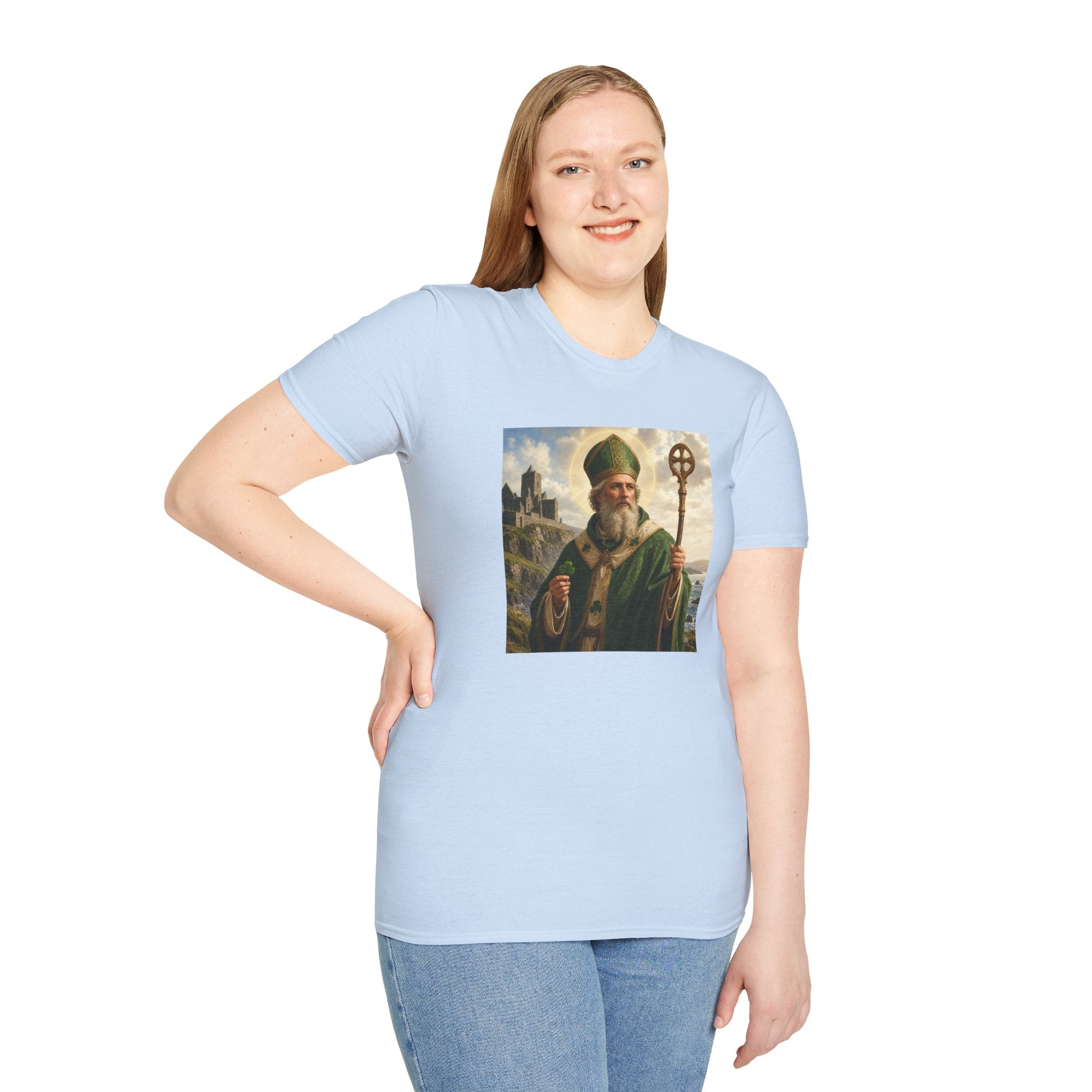 Saint Patrick T‑Shirt — Vintage Celtic Bishop Design