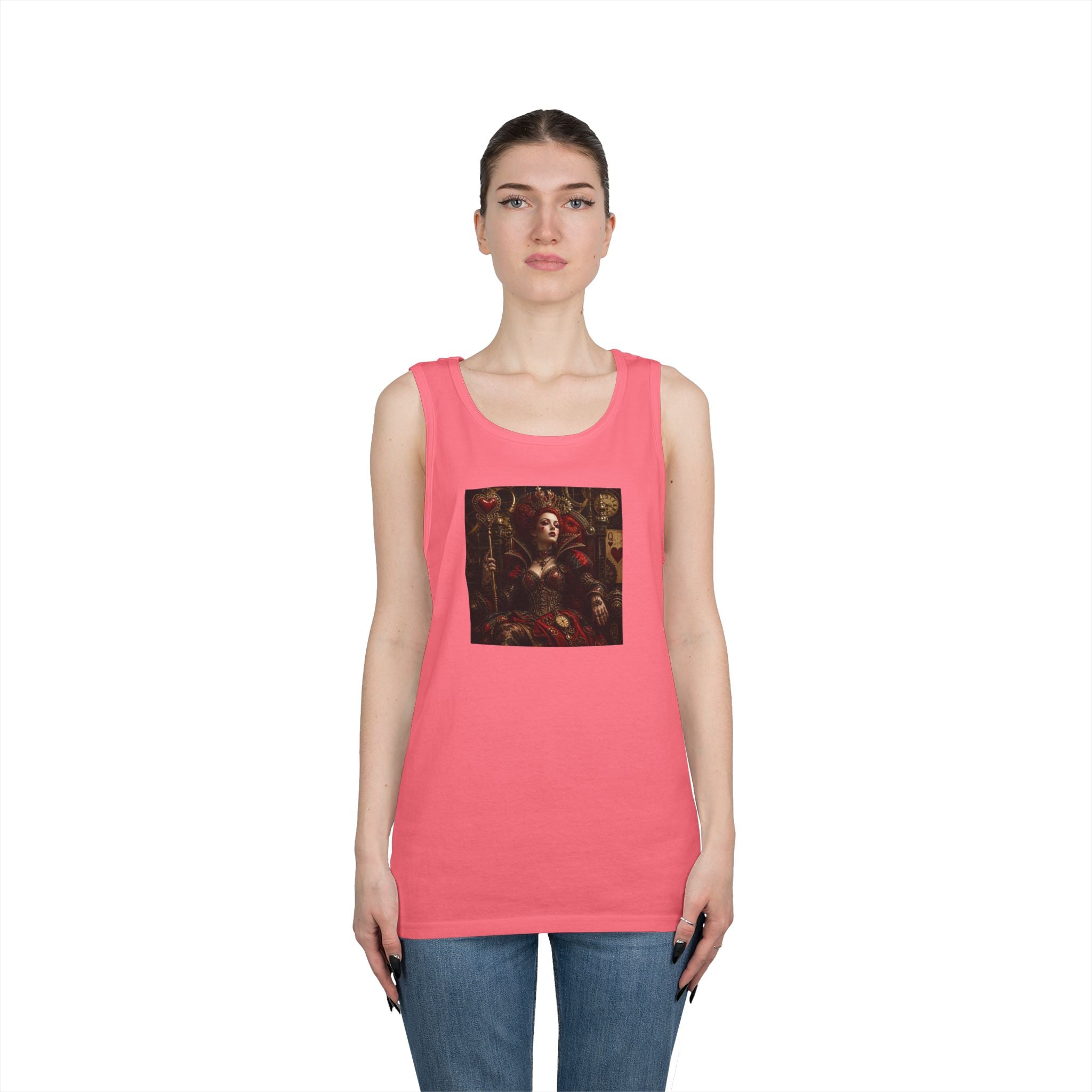 Renaissance Steampunk Art Tank Top — Gothic Queen Portrait Graphic Tank