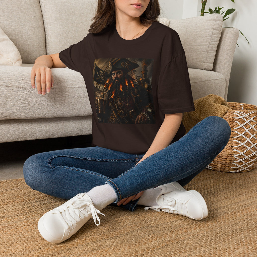 Steampunk Pirate Captain Graphic Tee — Blackbeard-Inspired Nautical Vintage T-Shirt