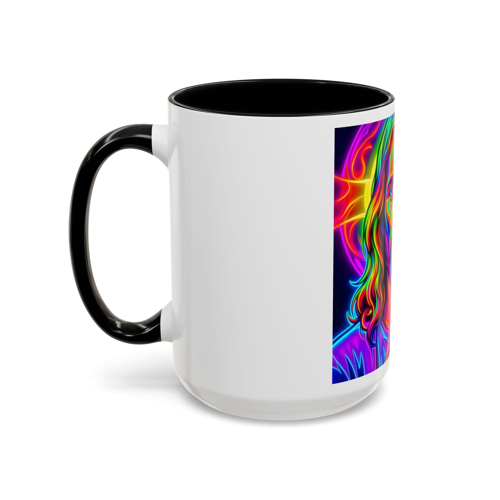 Neon Jesus Accent Coffee Mug – Vibrant Spiritual Art 11oz/15oz