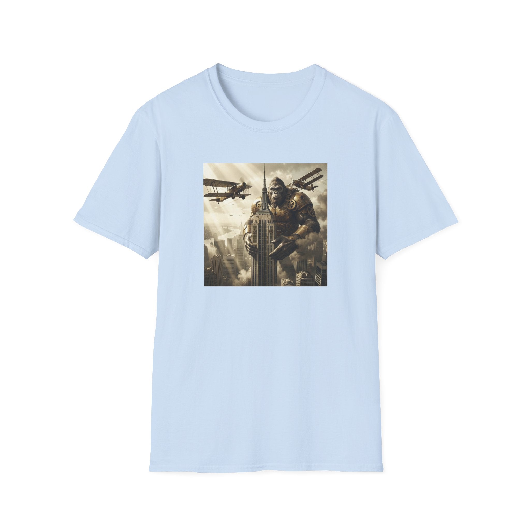 King Kong Cityscape T-Shirt — Vintage Ape vs Biplanes Graphic Tee
