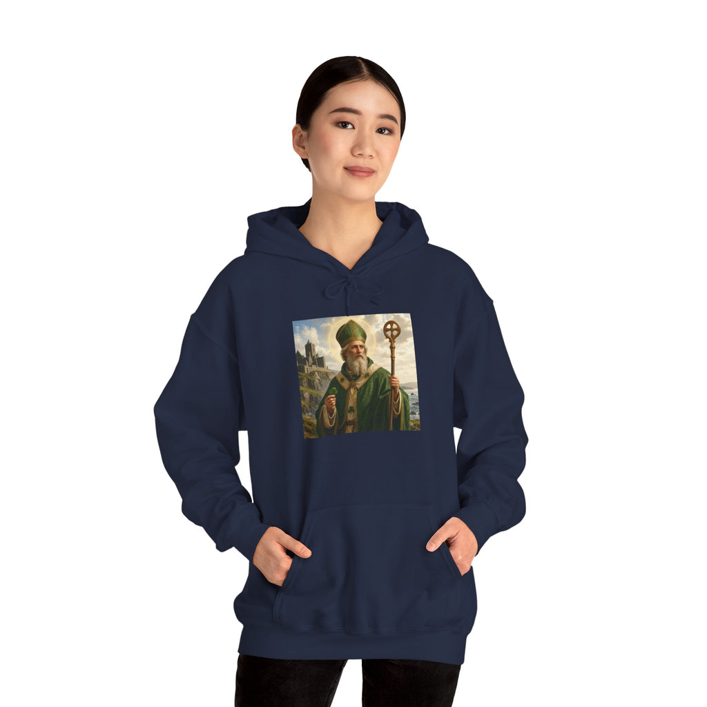 Saint Patrick Hoodie – Vintage Celtic Saint Illustration Pullover