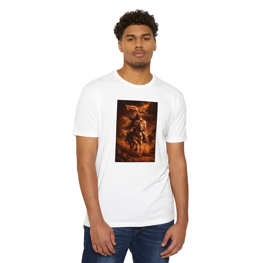 Knight on Horseback Graphic T-Shirt — Medieval Warrior Illustration Tee