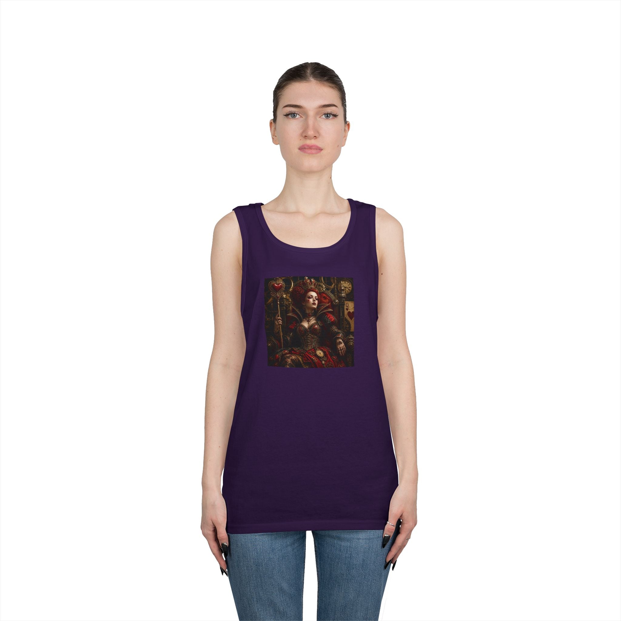 Renaissance Steampunk Art Tank Top — Gothic Queen Portrait Graphic Tank