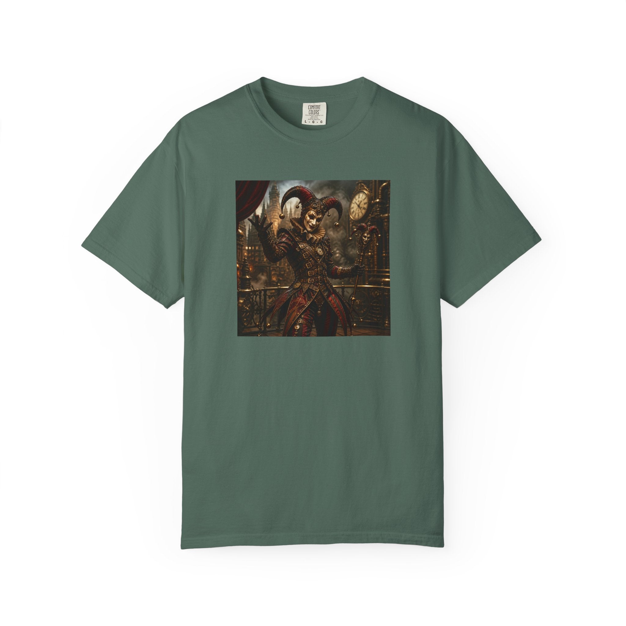 Steampunk Dark Carnival Jester Illustration Graphic T-Shirt