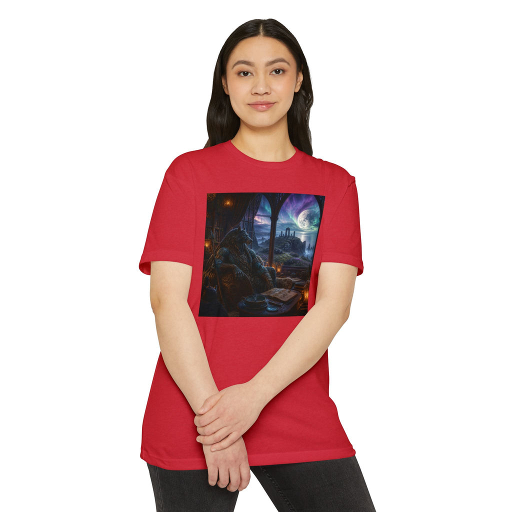 Fantasy Mage Scene T‑Shirt — Celtic Mystical Wizardry Night Graphic Tee