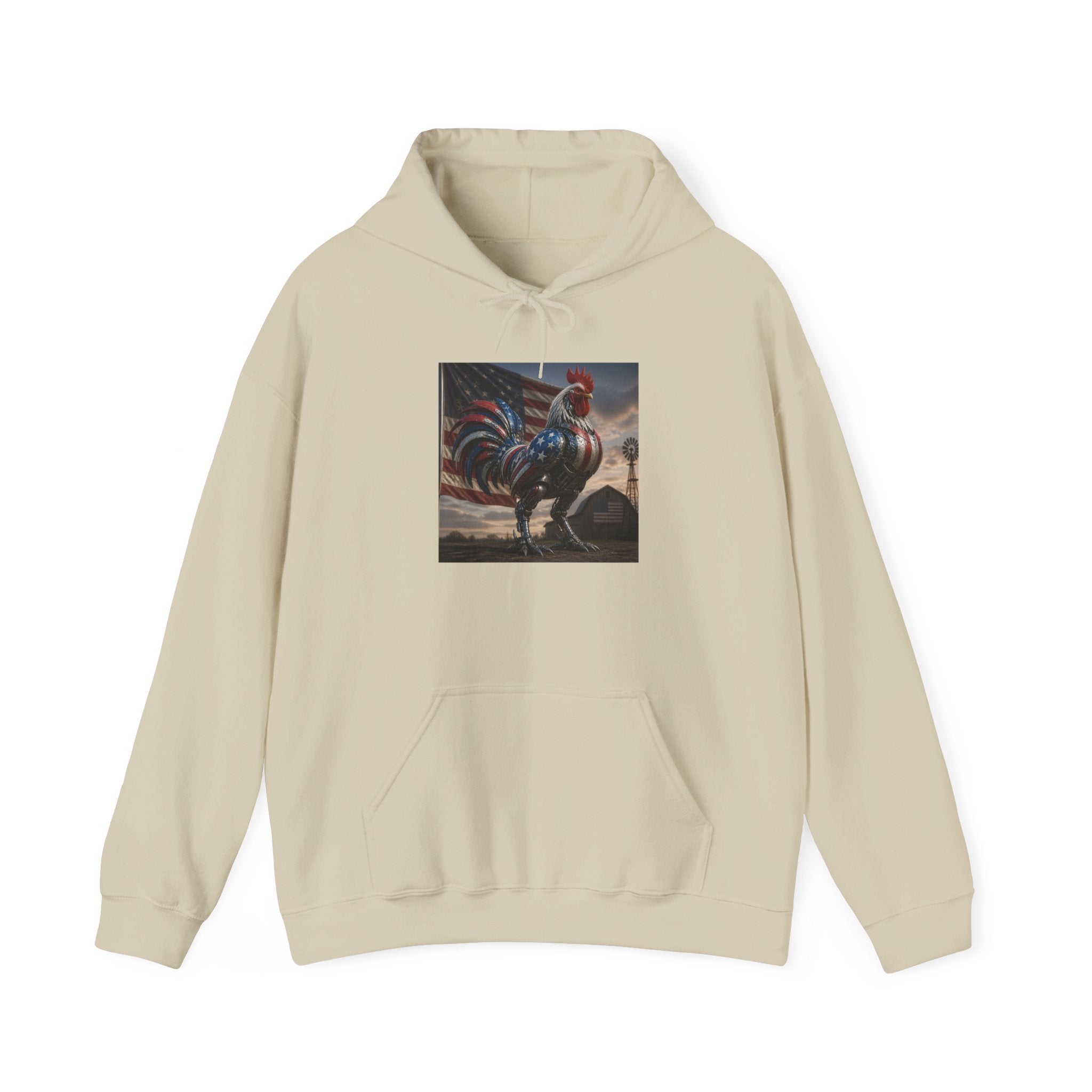 Rooster Art Hoodie — Vintage Rooster Illustration Pullover