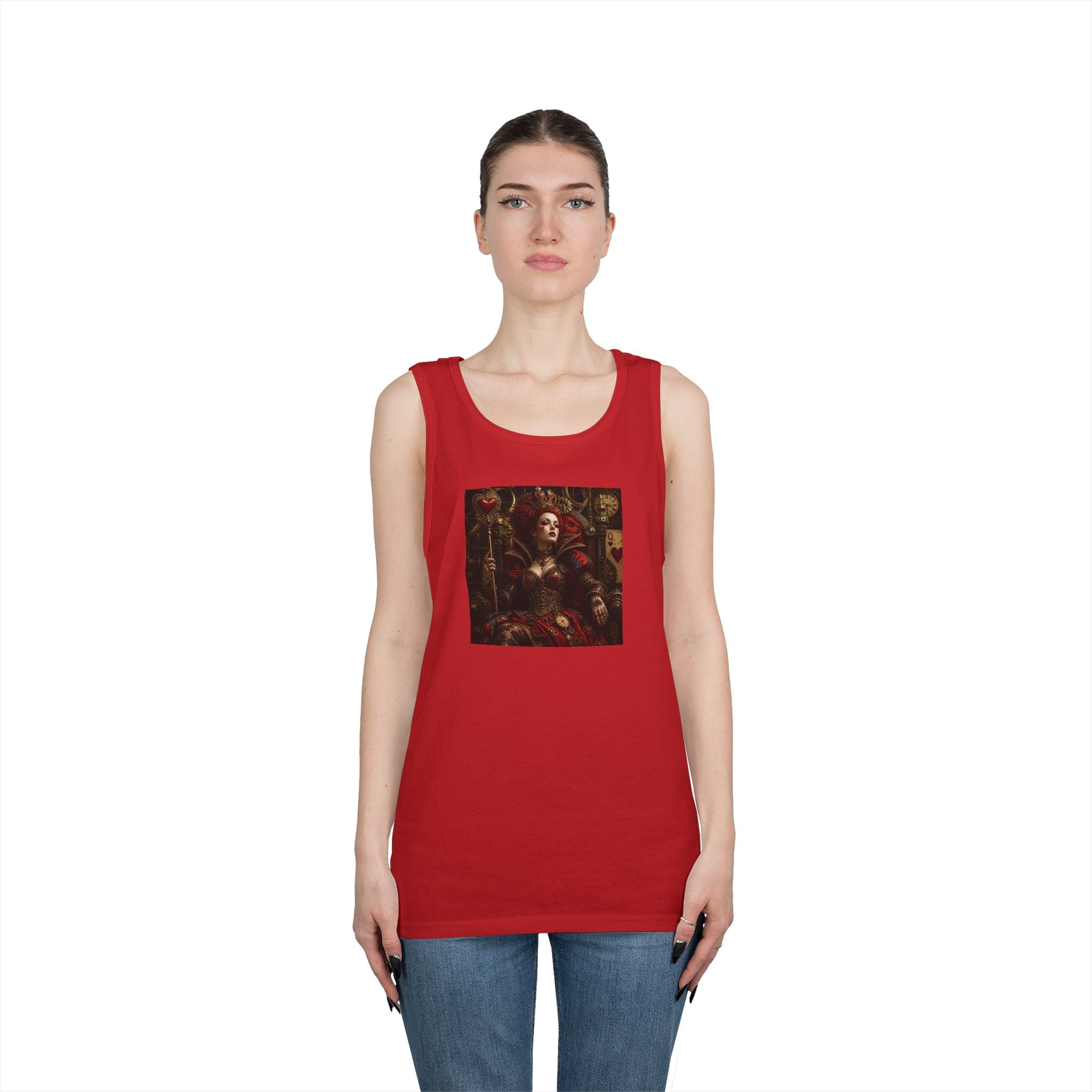 Renaissance Steampunk Art Tank Top — Gothic Queen Portrait Graphic Tank