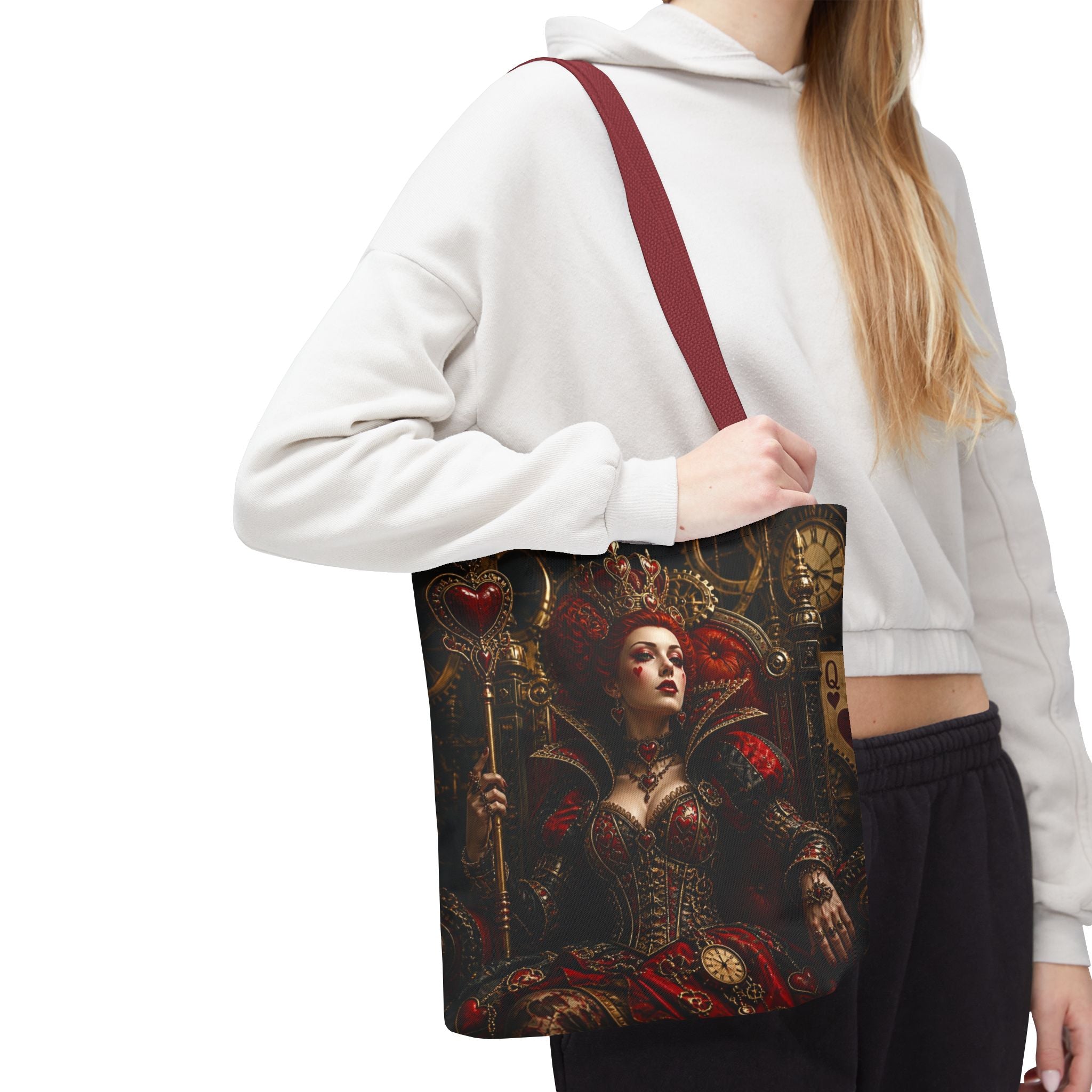 Gothic Queen & Jester All-Over Print Tote Bag — Dark Fantasy  Steampunk Art Tote for Gothic Fashion & Cosplay