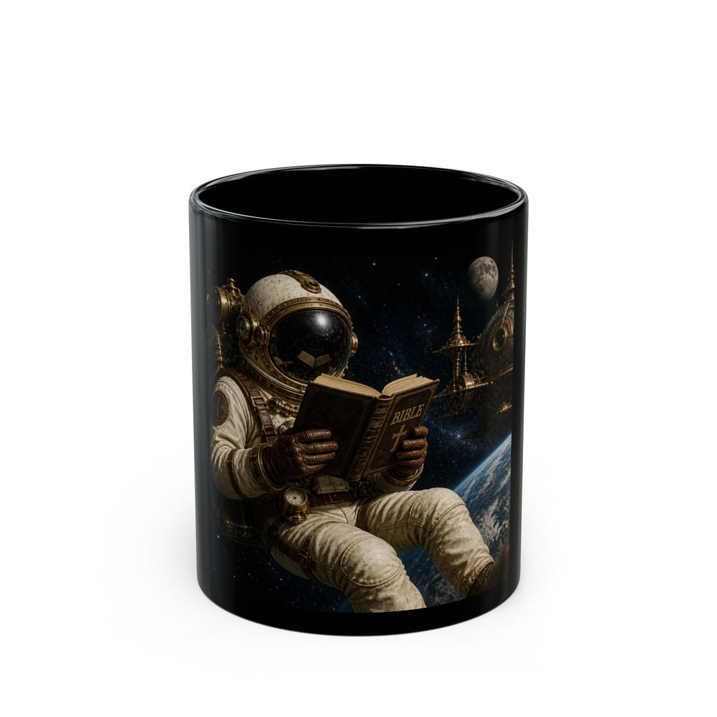 Astronaut Reading Bible Space Mug – Sci‑Fi Coffee Cup for Space Lovers Christ Lovers