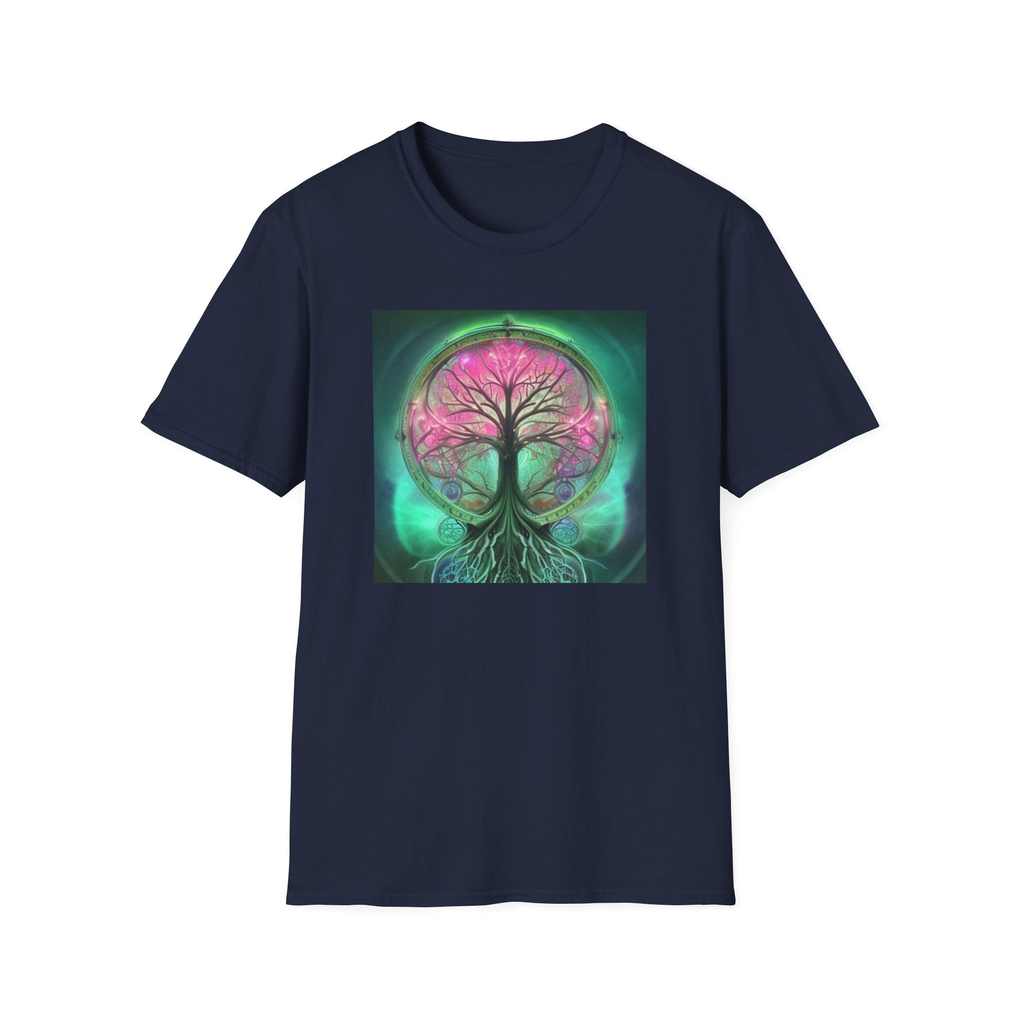 Tree of Life Graphic T-Shirt — Pink & Teal Mystic Nature Design