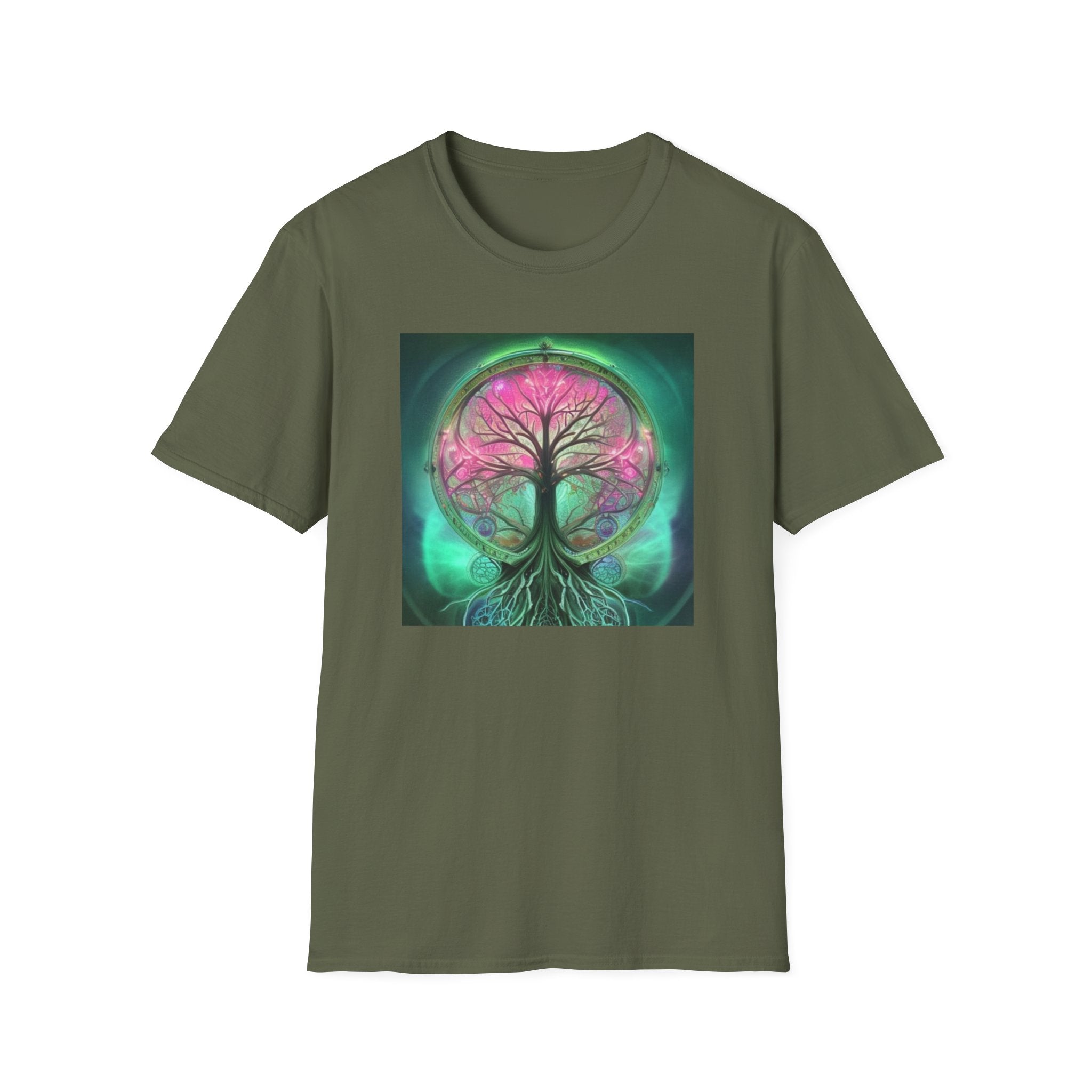 Tree of Life Graphic T-Shirt — Pink & Teal Mystic Nature Design