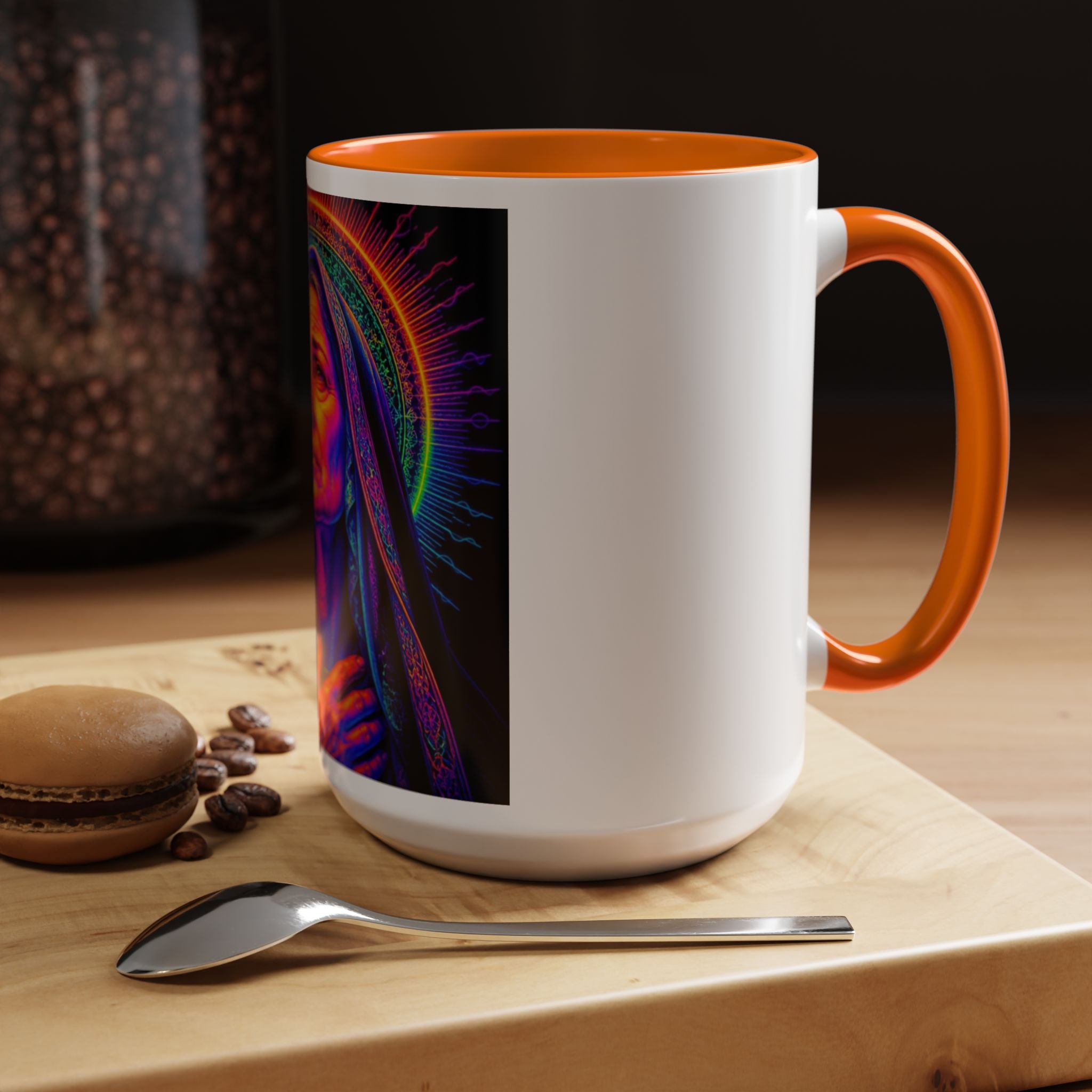 Neon Madonna Accent Coffee Mug - Vibrant Religious Art 11/15oz