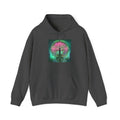 Tree of Life Hoodie — Vibrant Pink & Teal Spiritual Graphic Hooded Sweatshirt