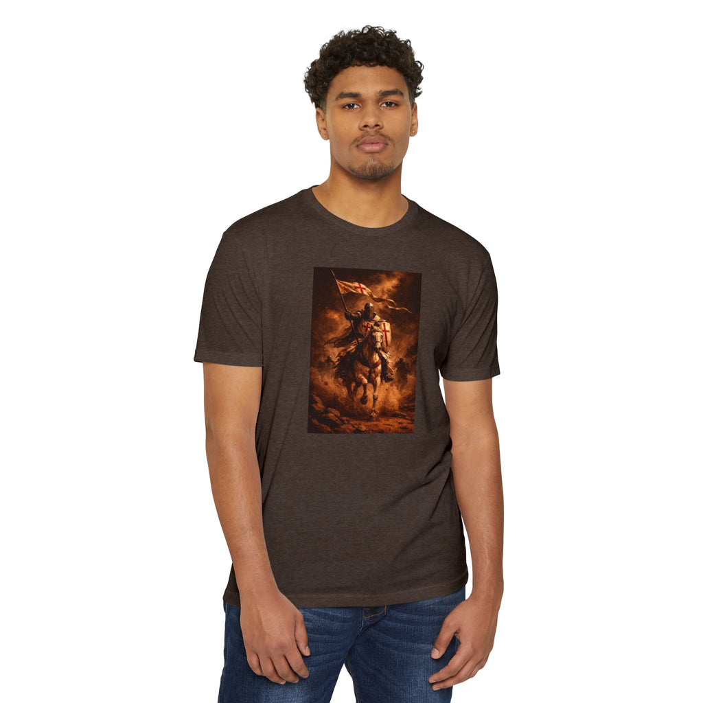 Knight on Horseback Graphic T-Shirt — Medieval Warrior Illustration Tee
