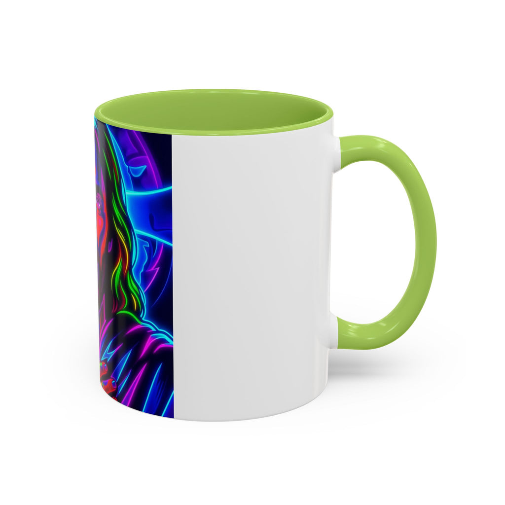 Neon Jesus Accent Coffee Mug – Vibrant Spiritual Art 11oz/15oz