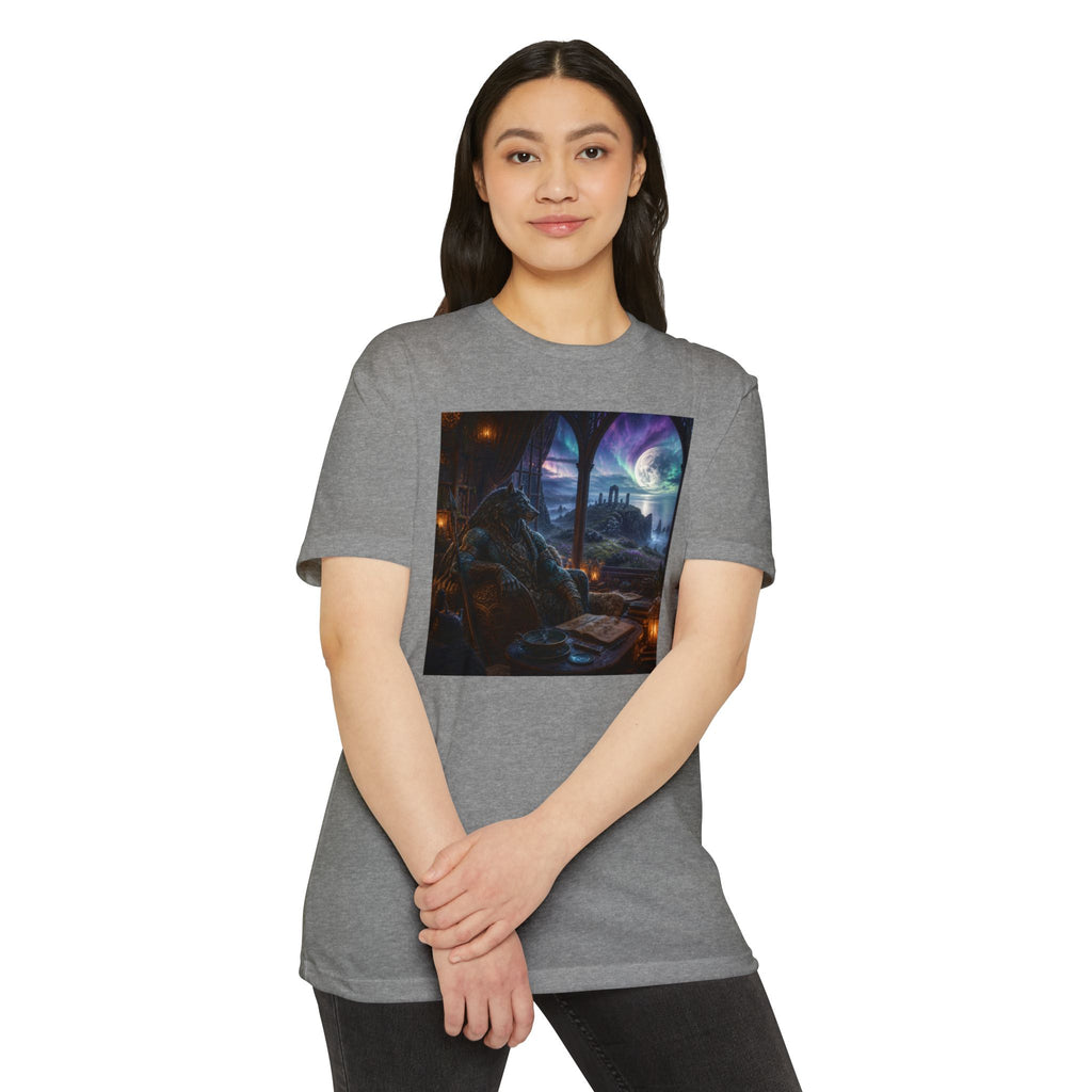Fantasy Mage Scene T‑Shirt — Celtic Mystical Wizardry Night Graphic Tee