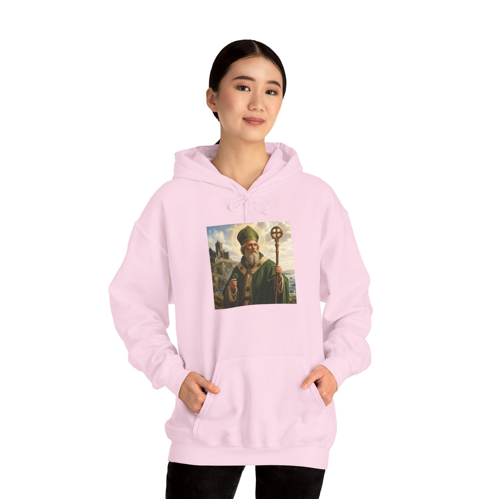 Saint Patrick Hoodie – Vintage Celtic Saint Illustration Pullover